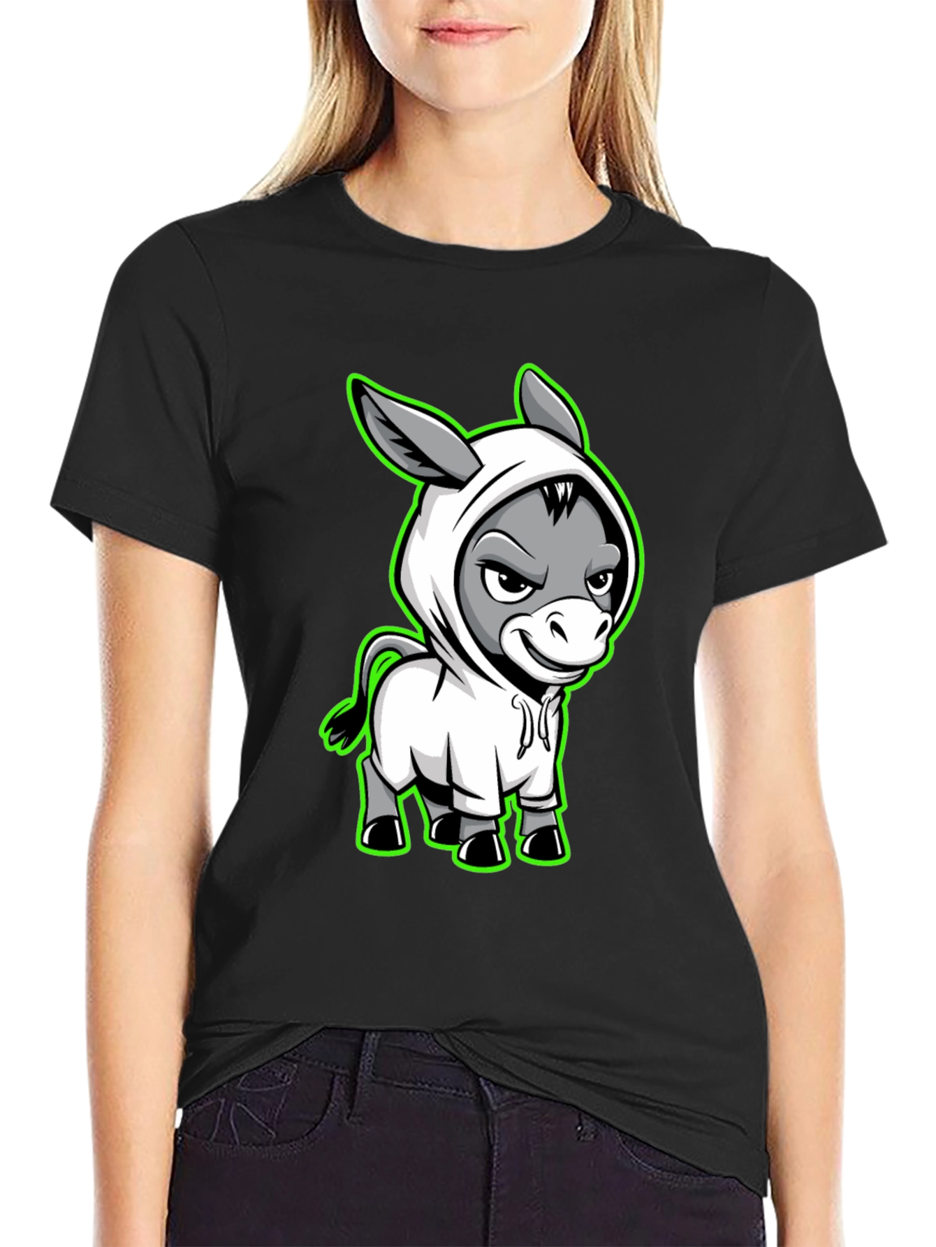 Cool Donkey Cartoon Graphic T-Shirt