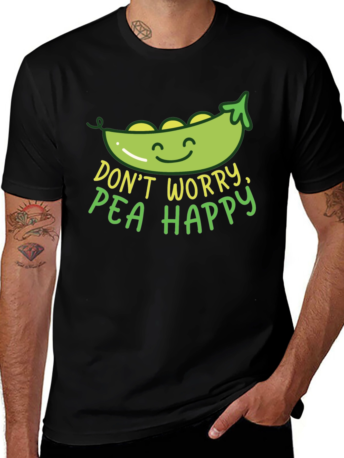 Dont Worry Pea Happy Graphic T-Shirt