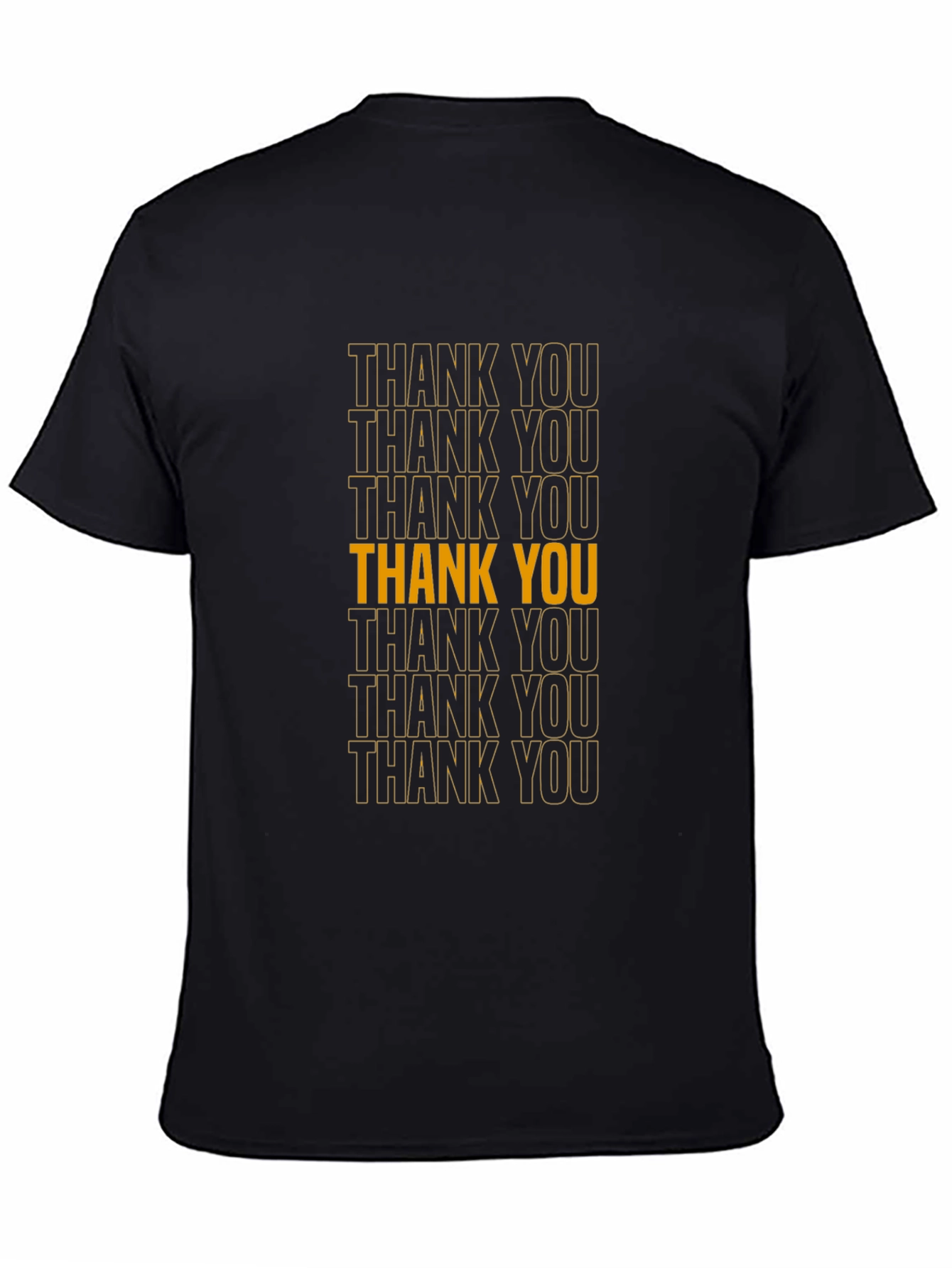 Thank You Graphic Print Black T-Shirt