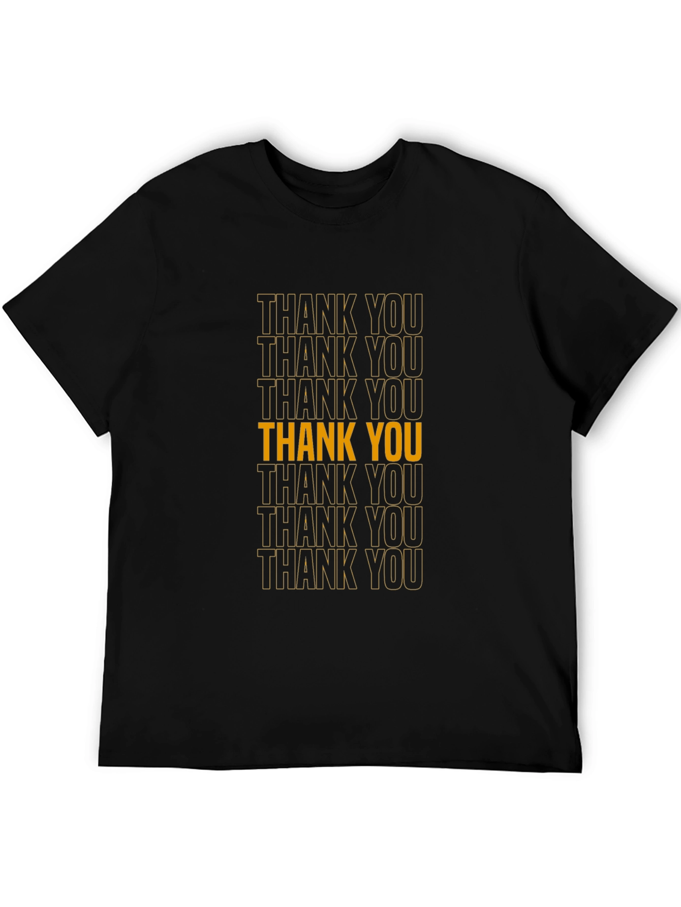 Thank You Graphic Print Black T-Shirt