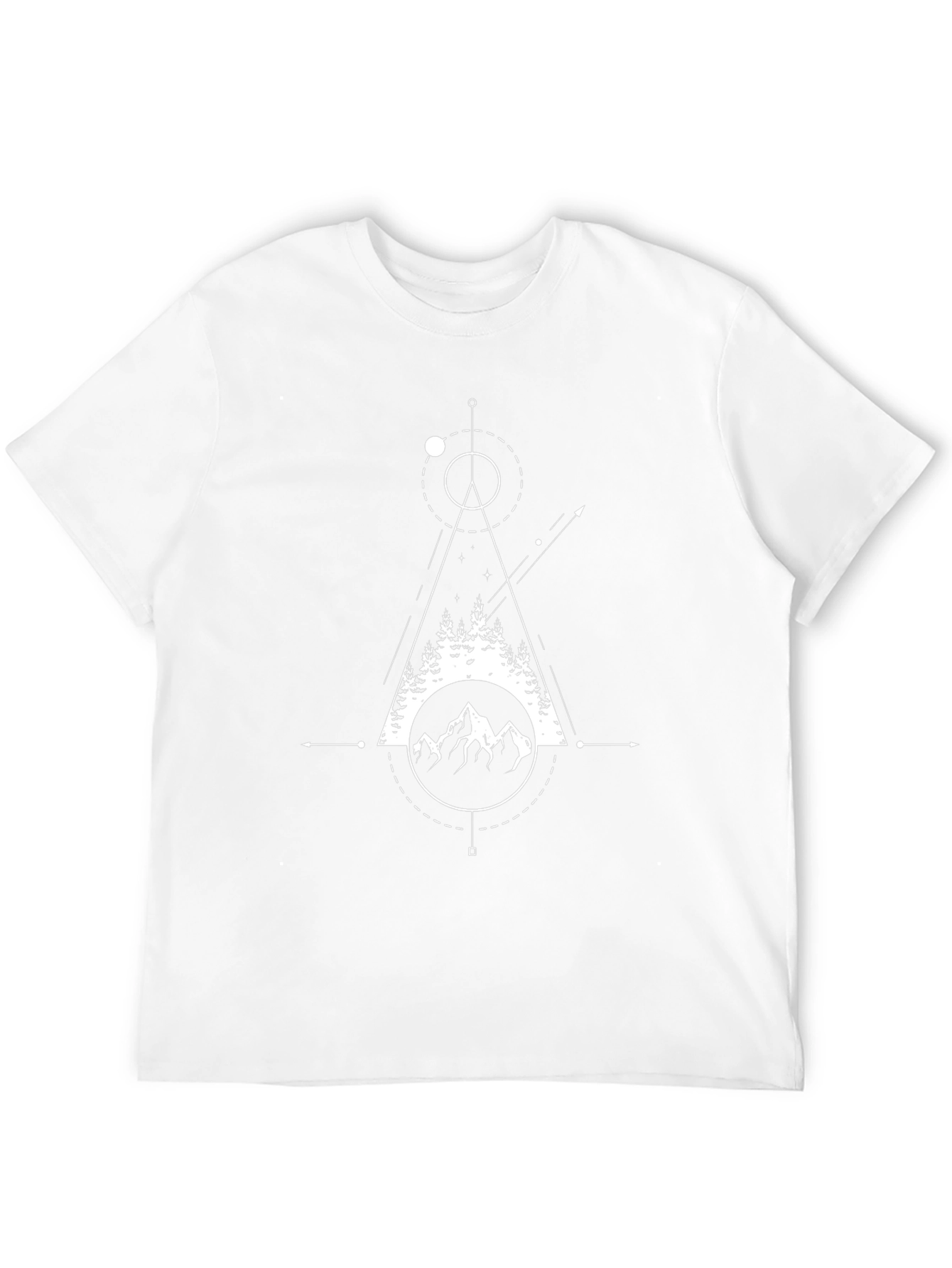 Geometric Mountain Graphic Tee - Black