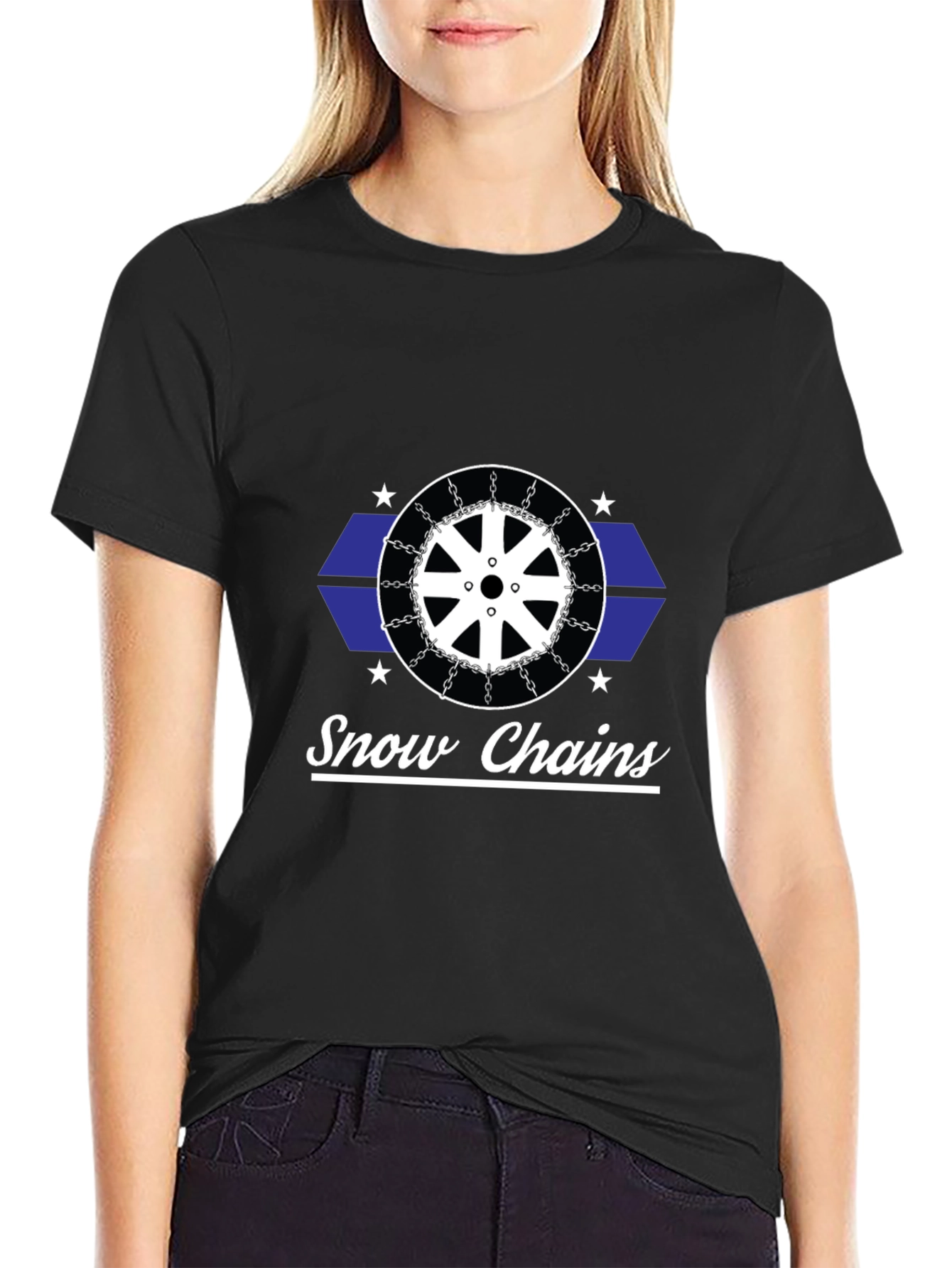 Snow Chains Graphic Black T-Shirt