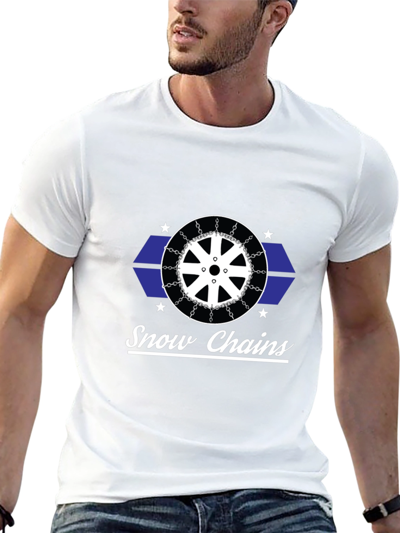 Snow Chains Graphic Black T-Shirt