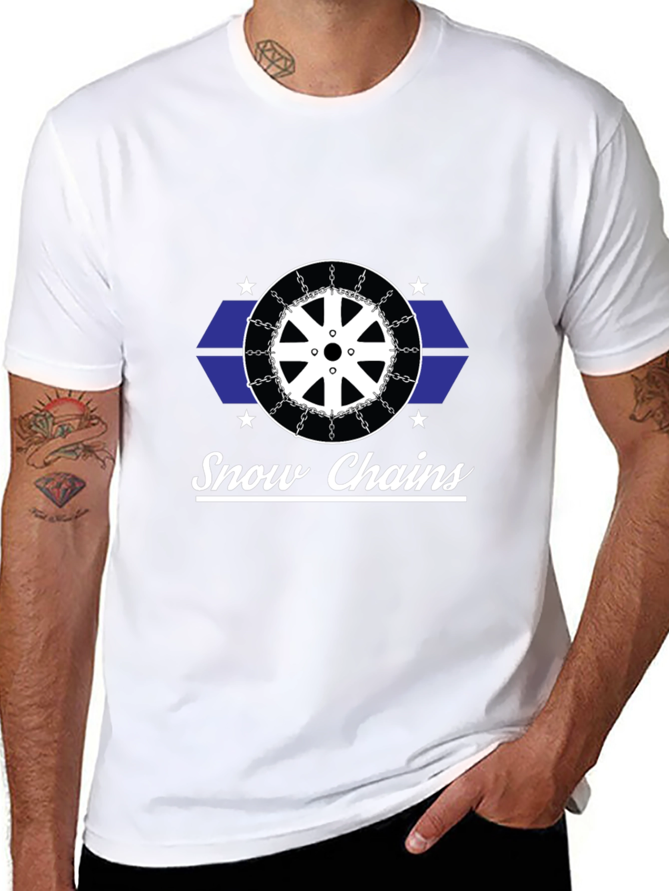 Snow Chains Graphic Black T-Shirt