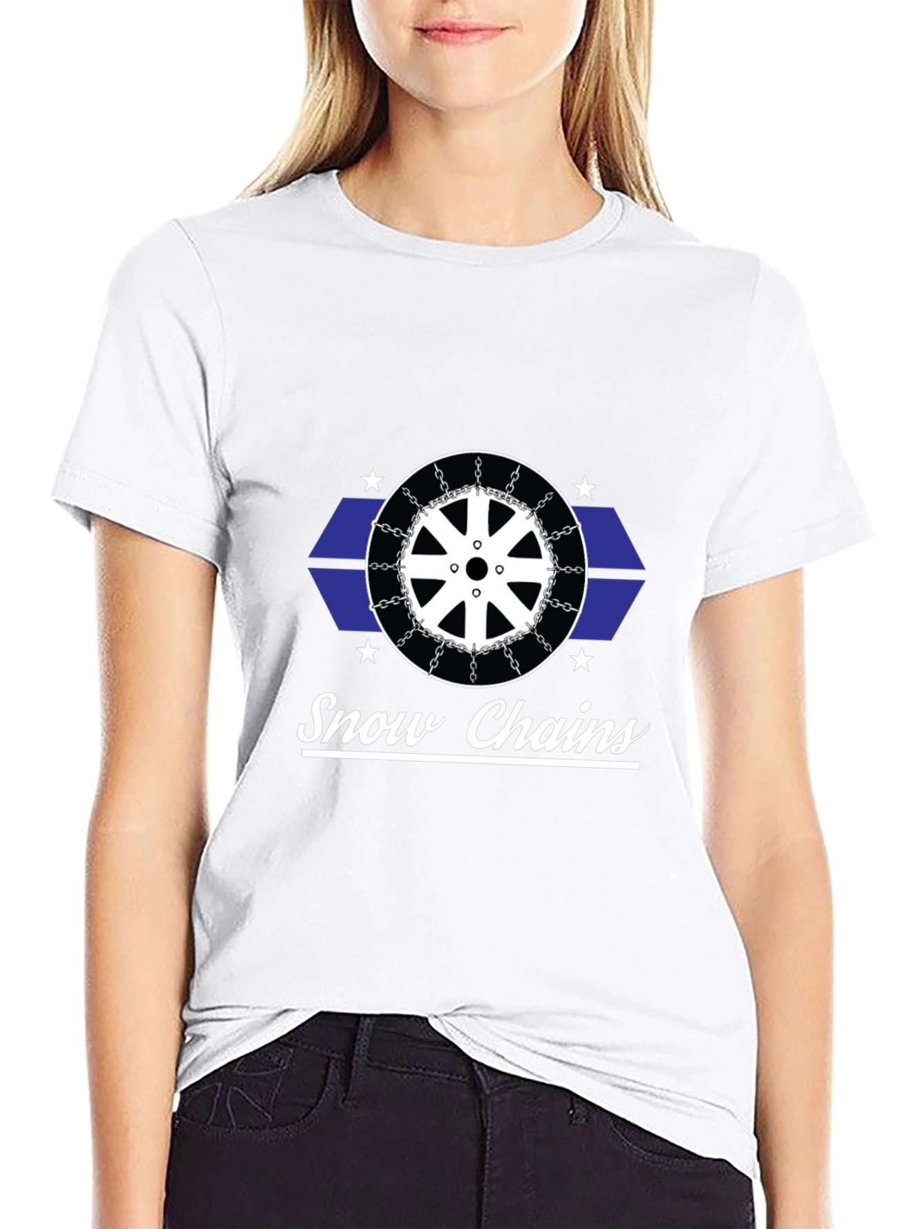 Snow Chains Graphic Black T-Shirt