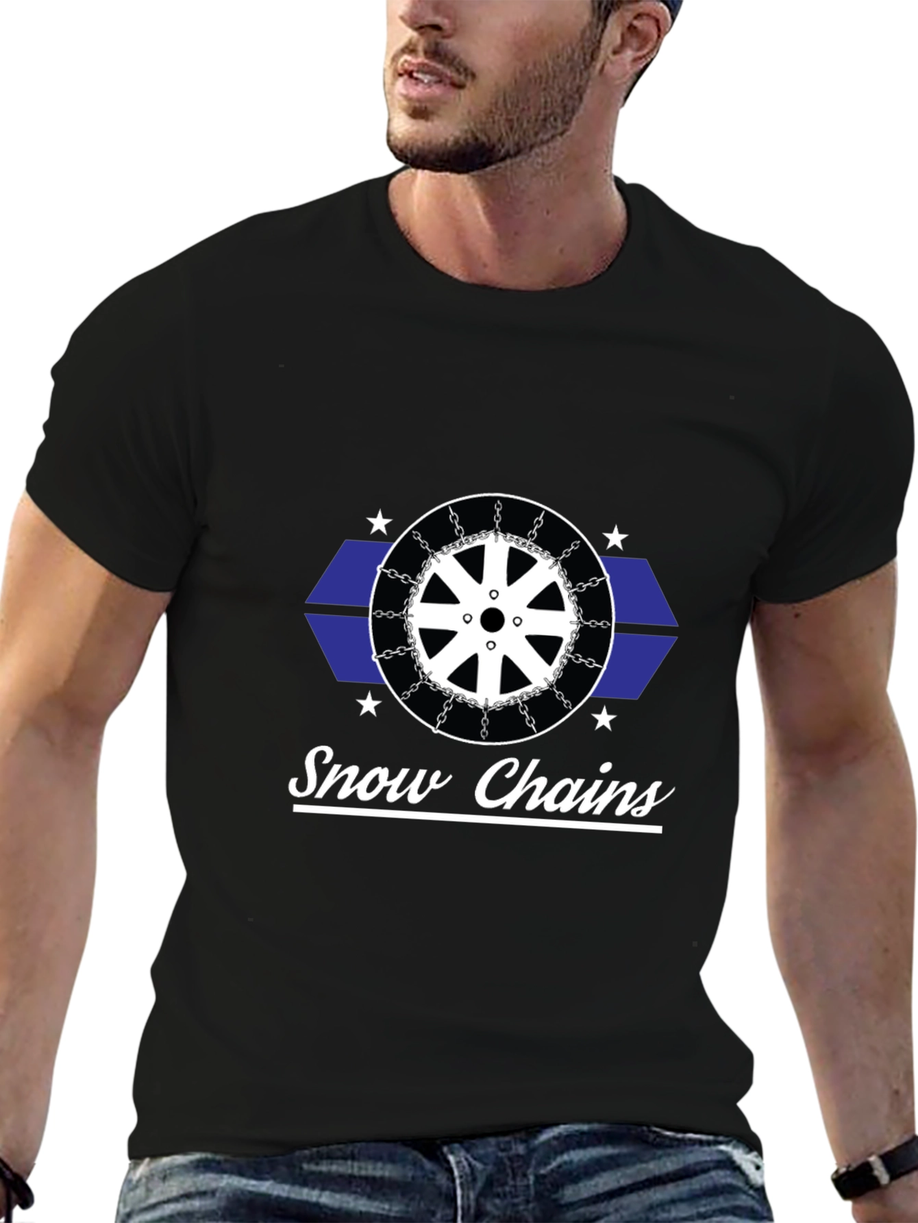 Snow Chains Graphic Black T-Shirt