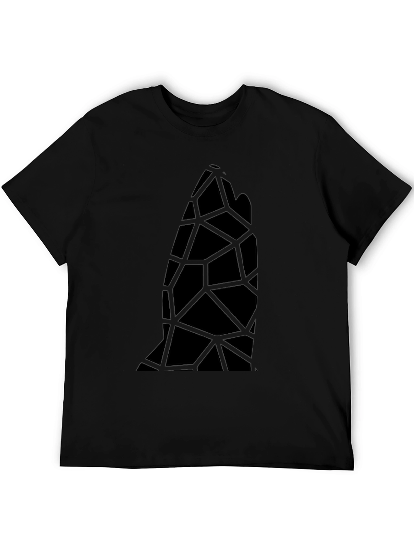 Abstract Geometric Black Tee