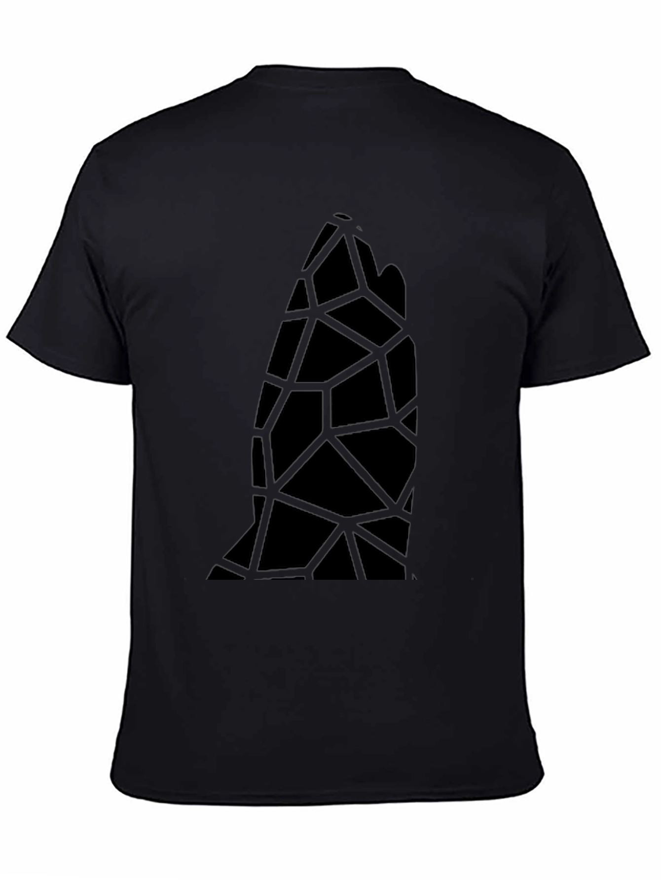 Abstract Geometric Black Tee