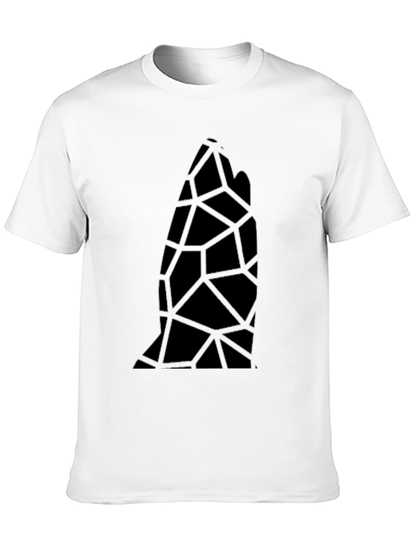 Abstract Geometric Black Tee