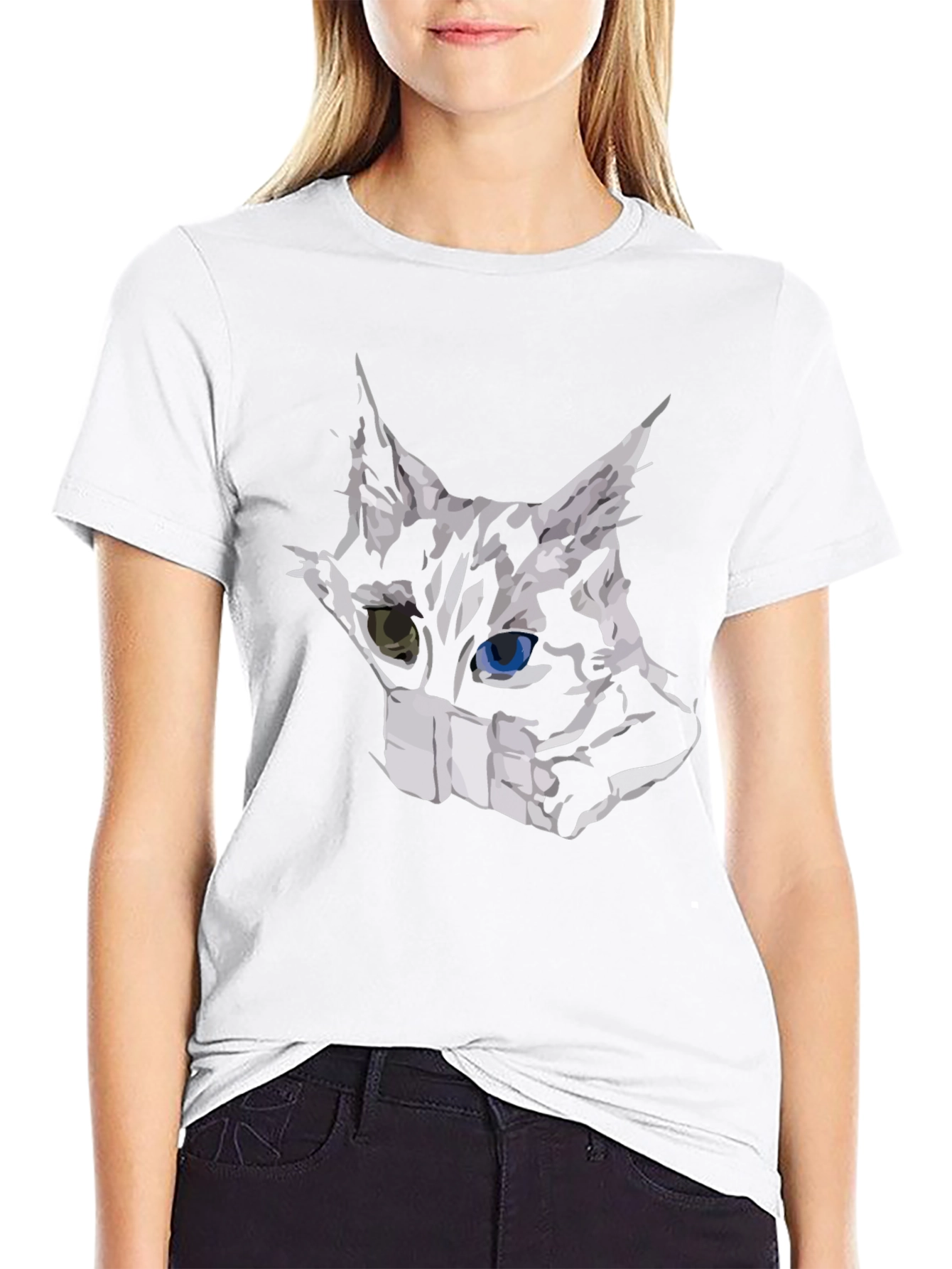 Masked Cat Graphic Tee - Unisex Black T-Shirt
