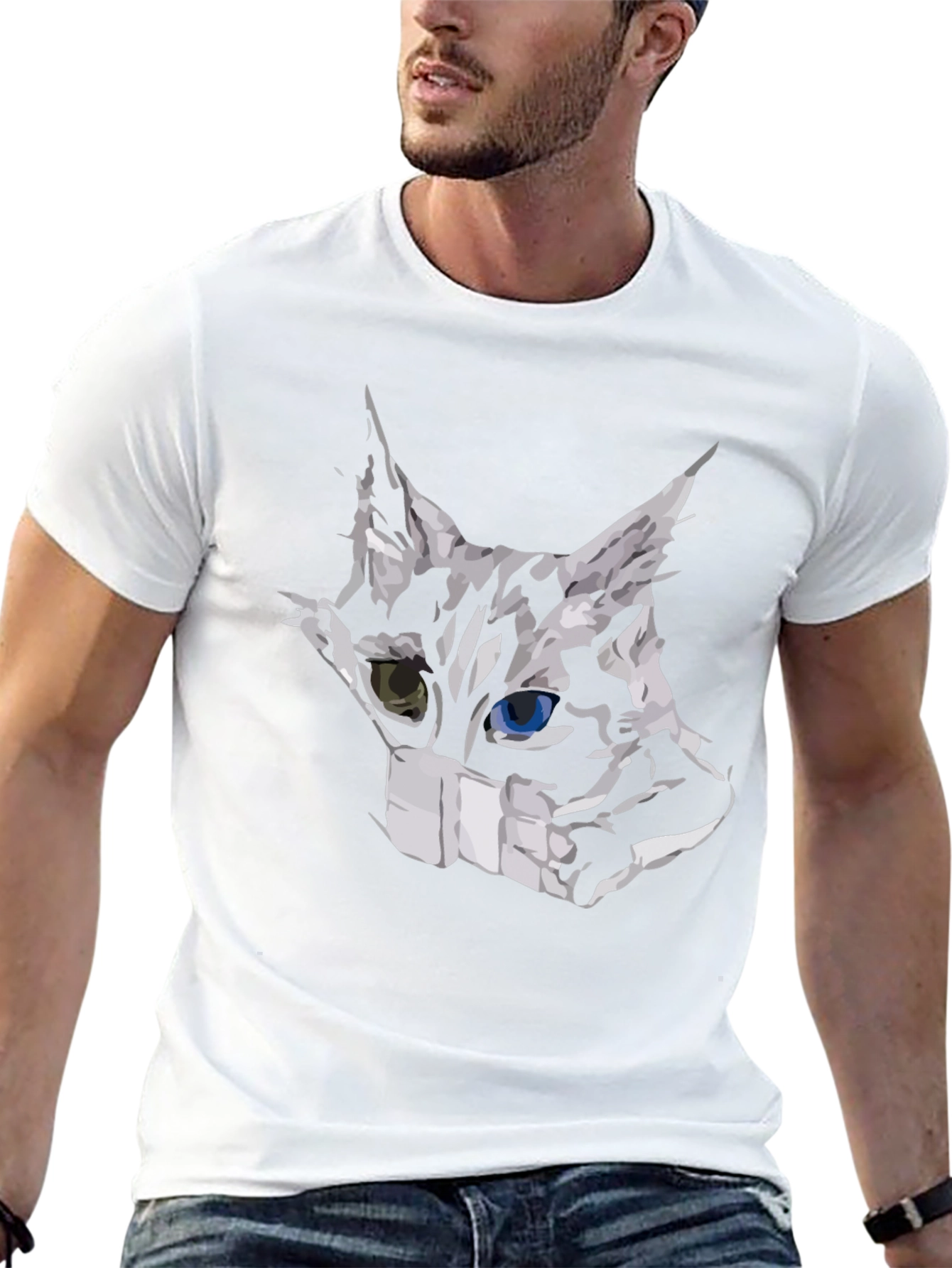 Masked Cat Graphic Tee - Unisex Black T-Shirt