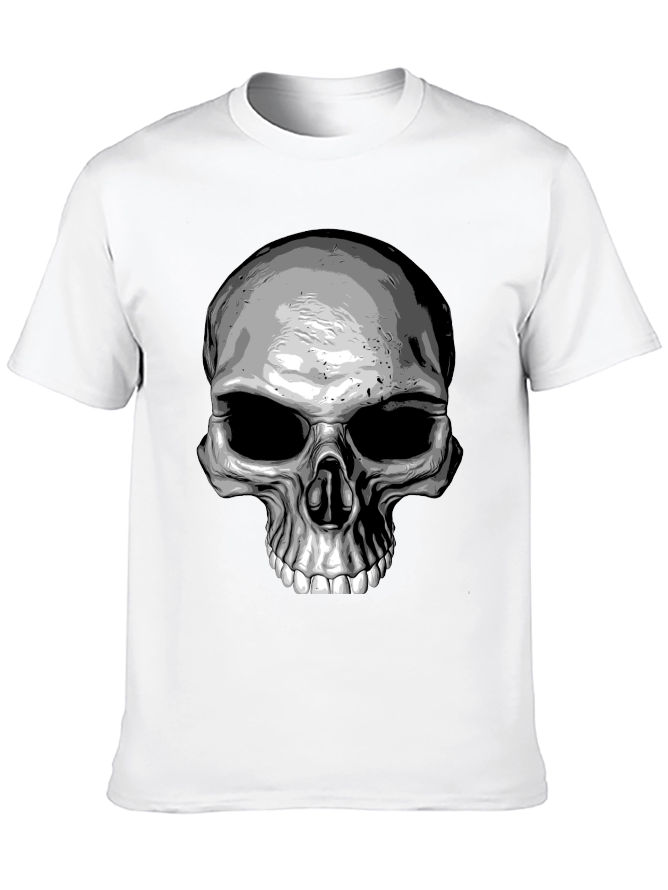 Skull Graphic Print T-Shirt - Black