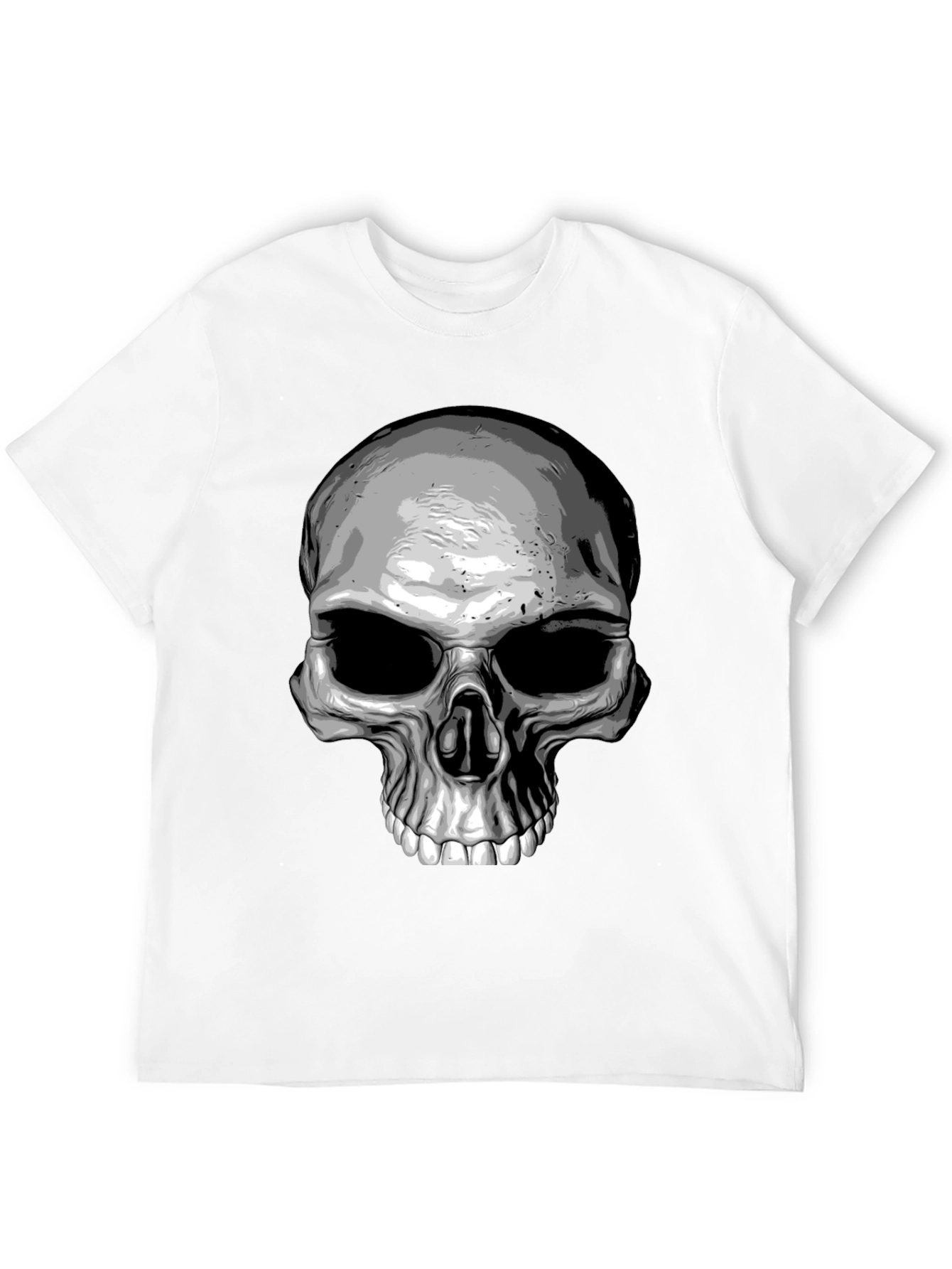 Skull Graphic Print T-Shirt - Black