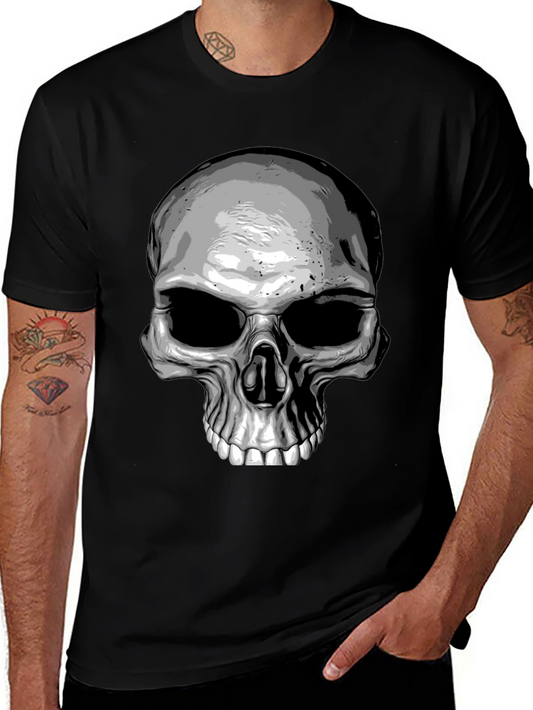 Skull Graphic Print T-Shirt - Black