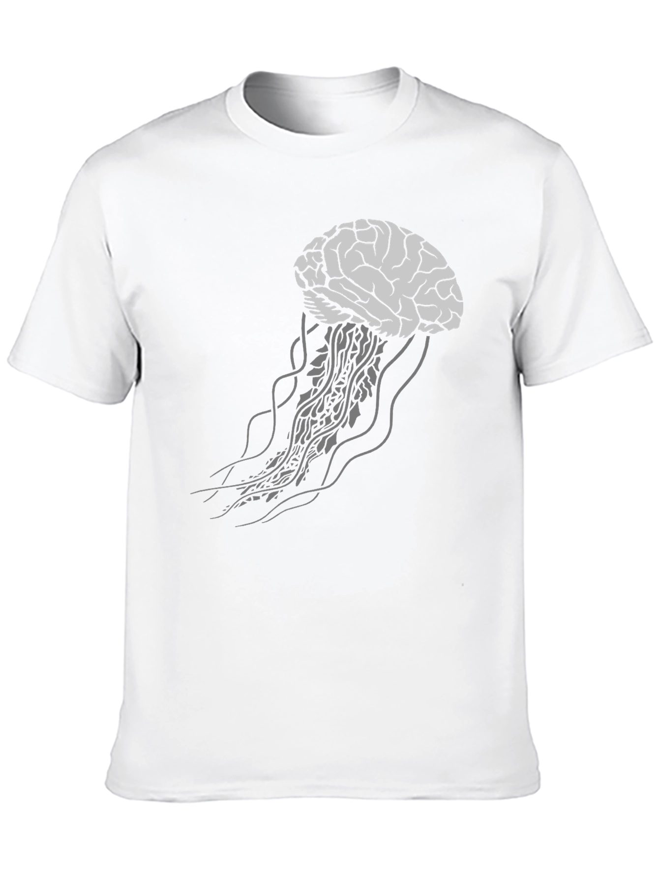 Brain Jellyfish Graphic Tee - Unisex Black T-Shirt
