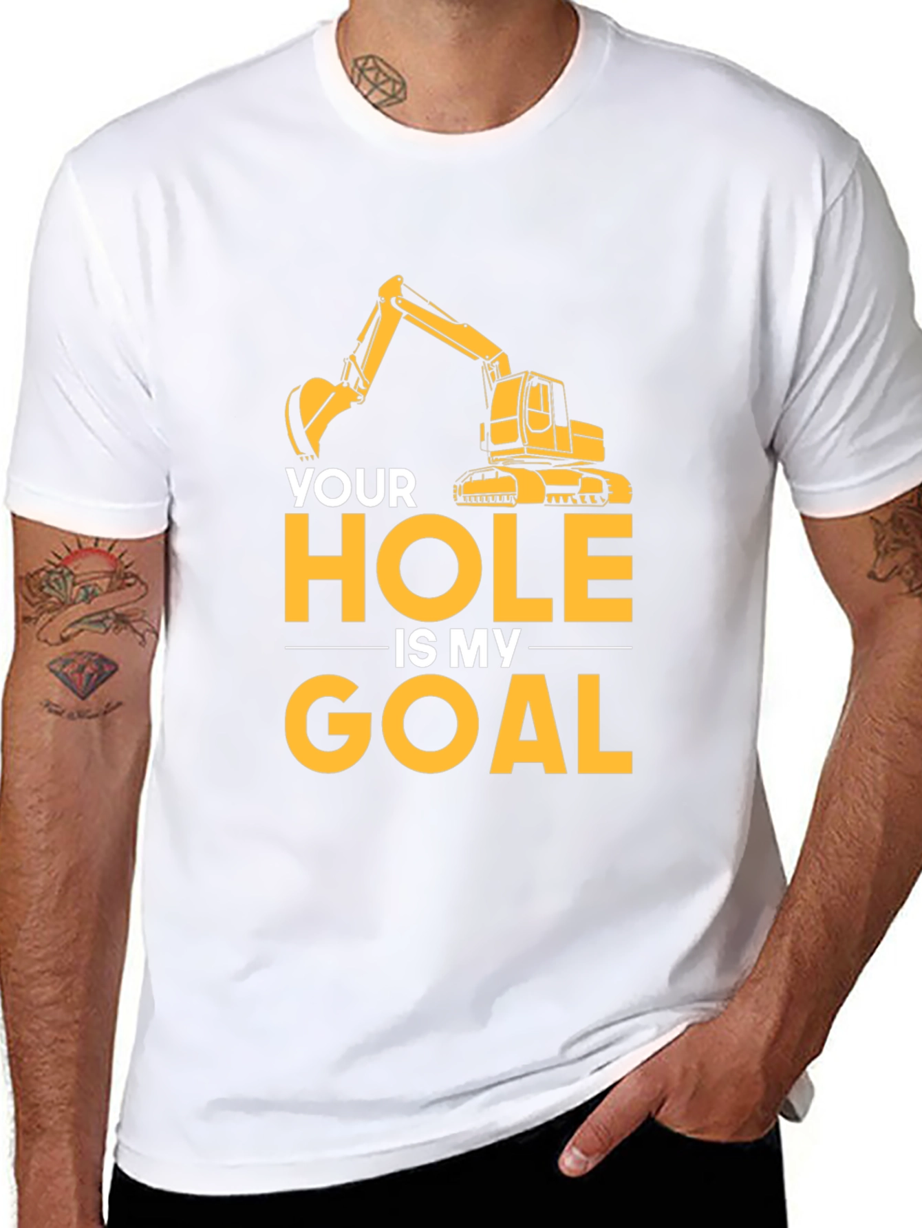 Your Hole Is My Goal Mens Black T-Shirt