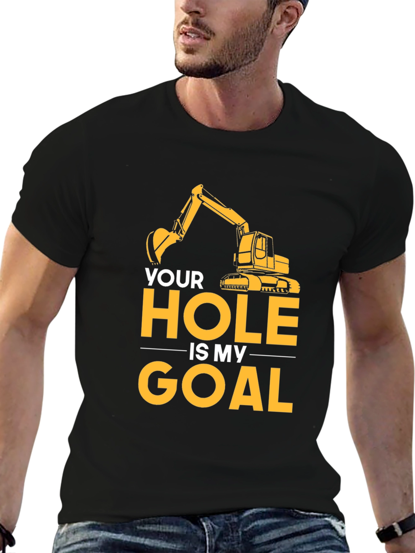 Your Hole Is My Goal Mens Black T-Shirt