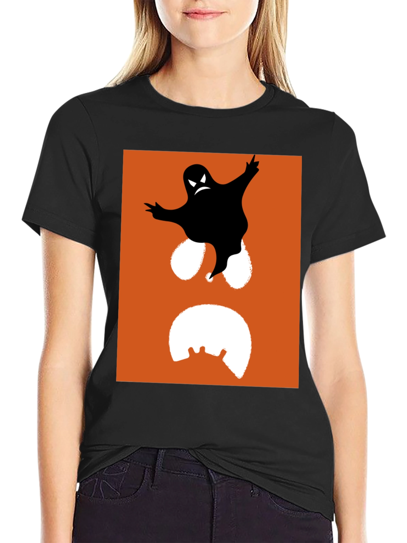 Spooky Ghost Graphic Tee - Halloween Fashion