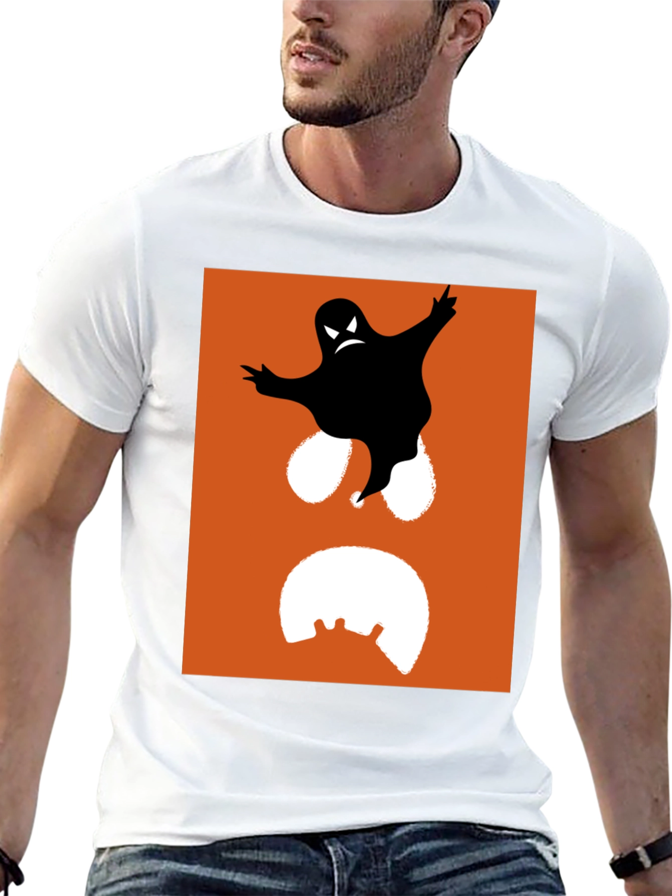 Spooky Ghost Graphic Tee - Halloween Fashion