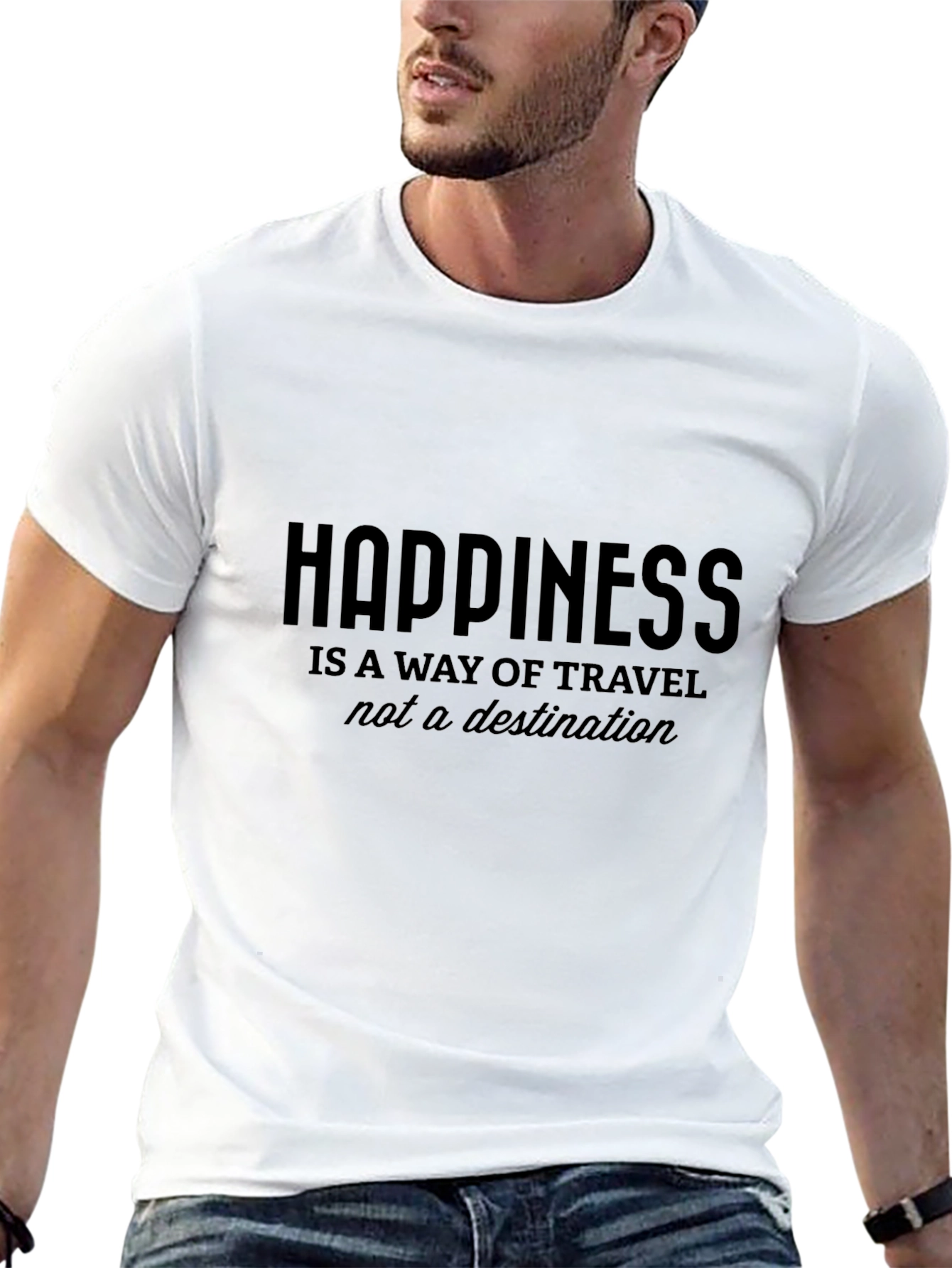 Happiness Travel Black T-Shirt