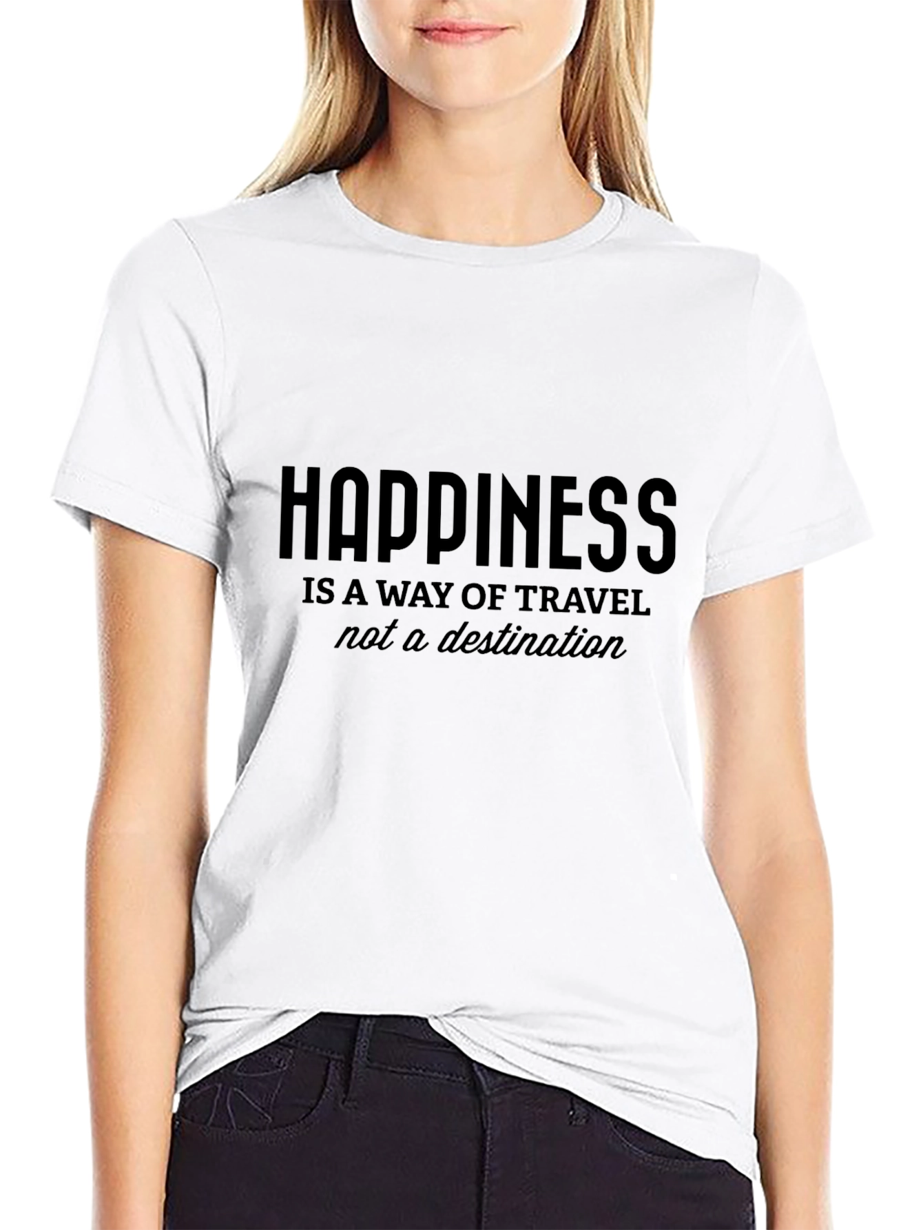 Happiness Travel Black T-Shirt