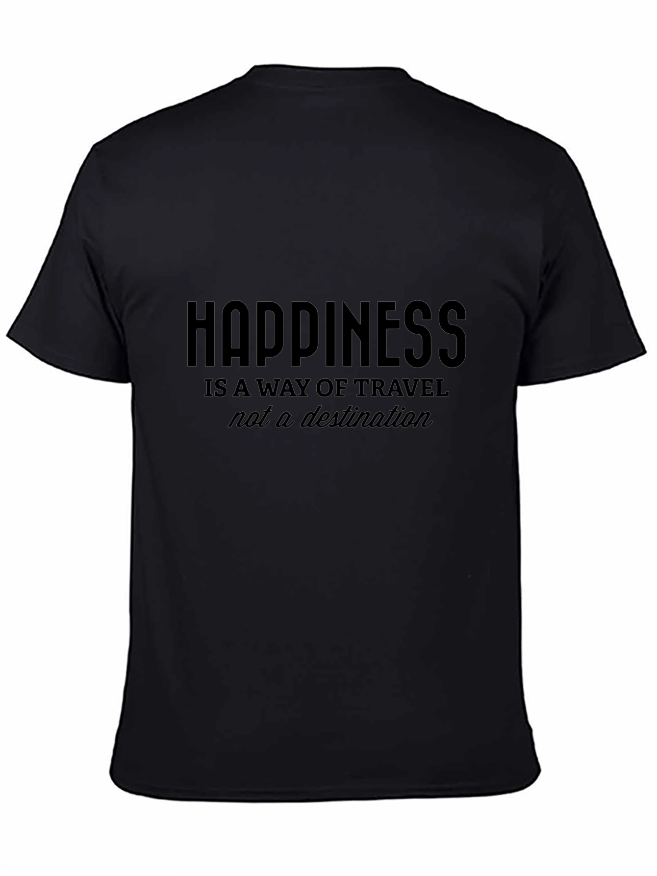 Happiness Travel Black T-Shirt