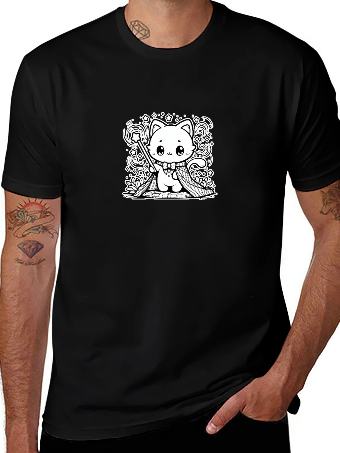 Magical Kitty T-Shirt - Whimsical Wizard Cat Design