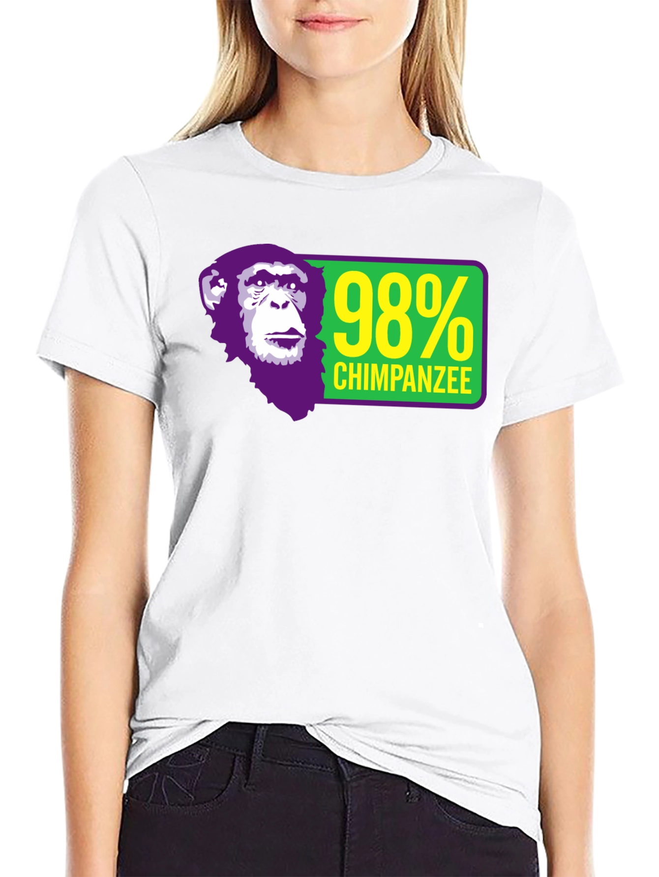98% Chimpanzee Graphic T-Shirt - Black