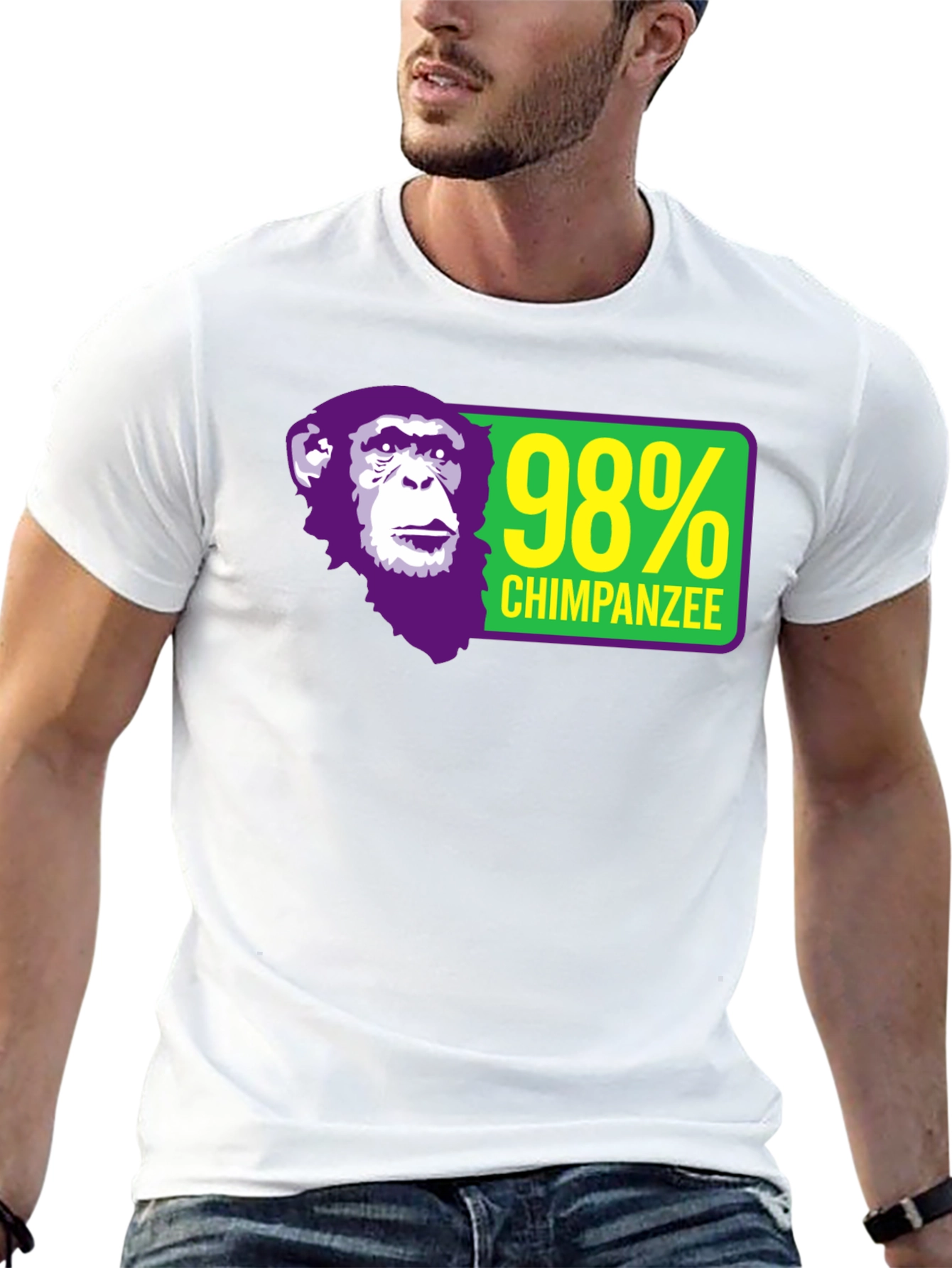 98% Chimpanzee Graphic T-Shirt - Black