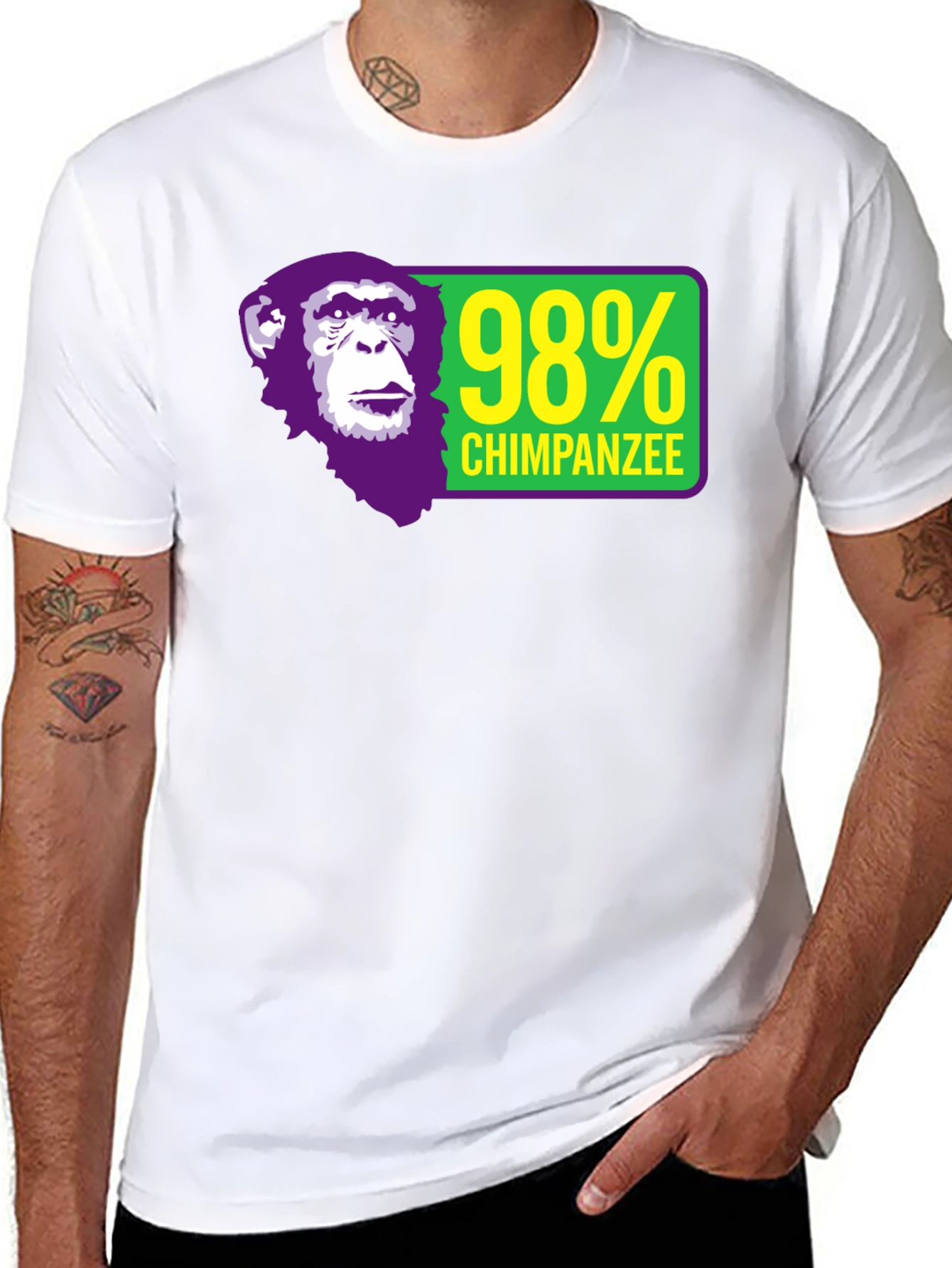 98% Chimpanzee Graphic T-Shirt - Black