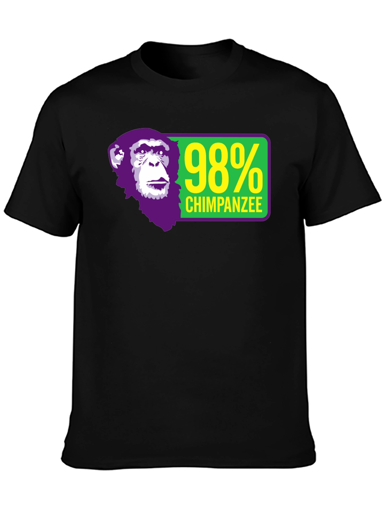 98% Chimpanzee Graphic T-Shirt - Black
