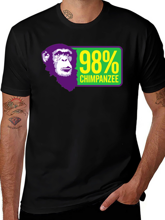 98% Chimpanzee Graphic T-Shirt - Black