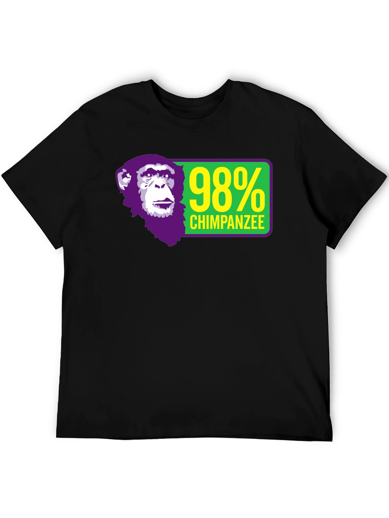 98% Chimpanzee Graphic T-Shirt - Black