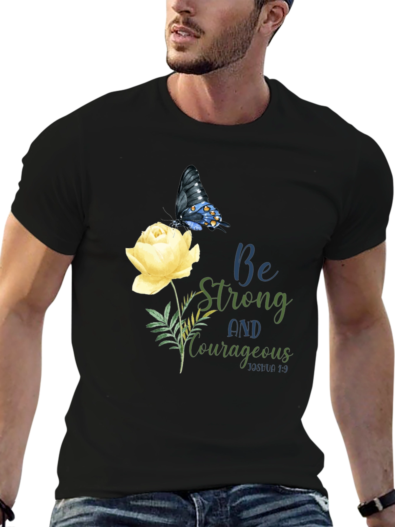 Inspirational Butterfly Rose Graphic T-Shirt