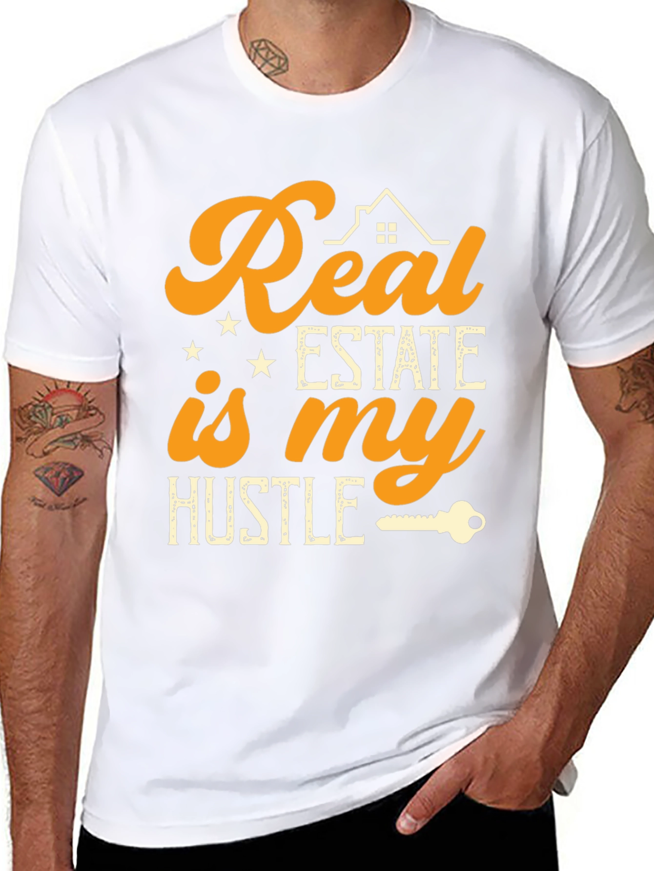 Real Estate Hustle Black Graphic Tee