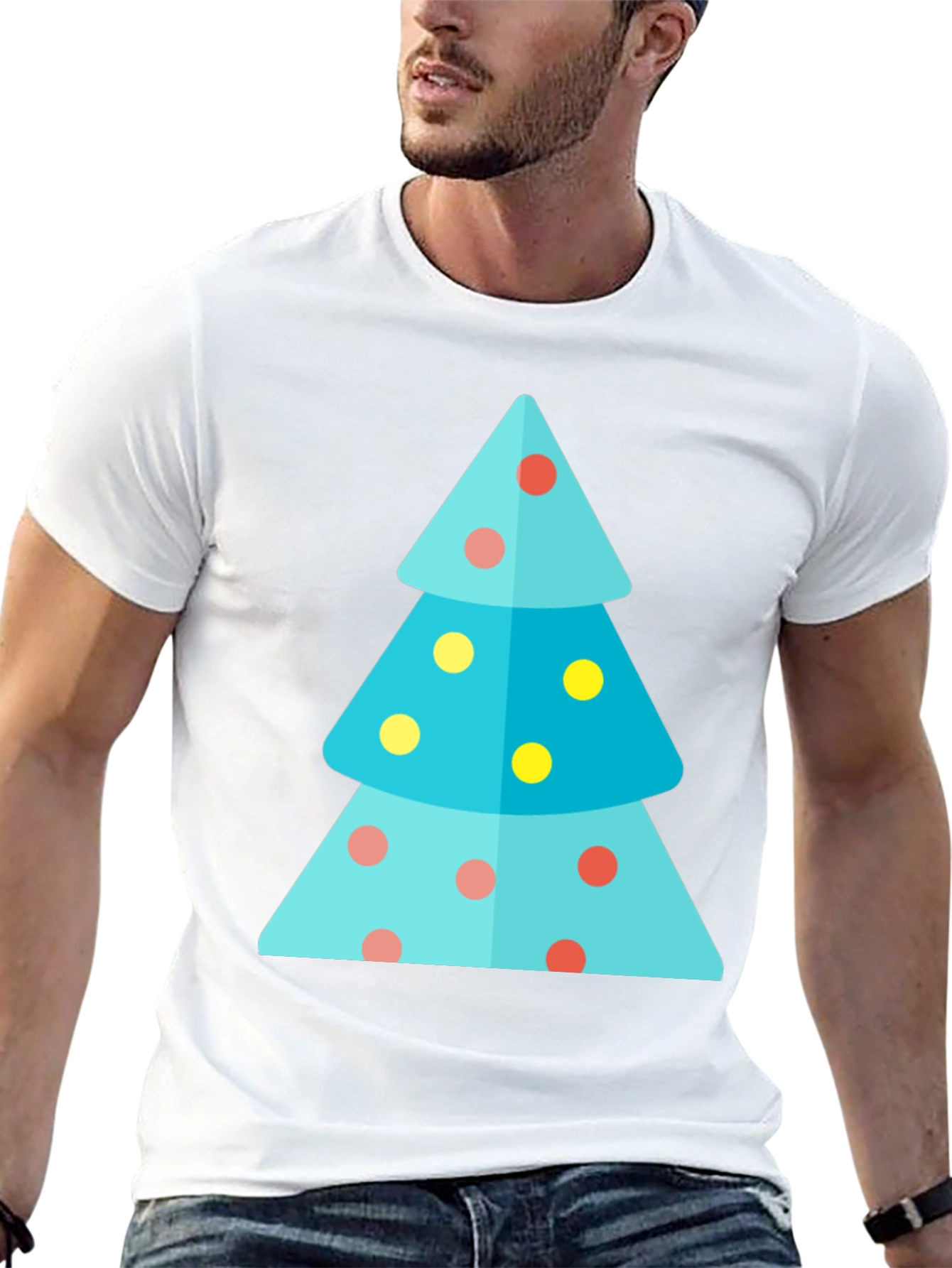 Festive Christmas Tree Graphic Tee - Holiday Apparel