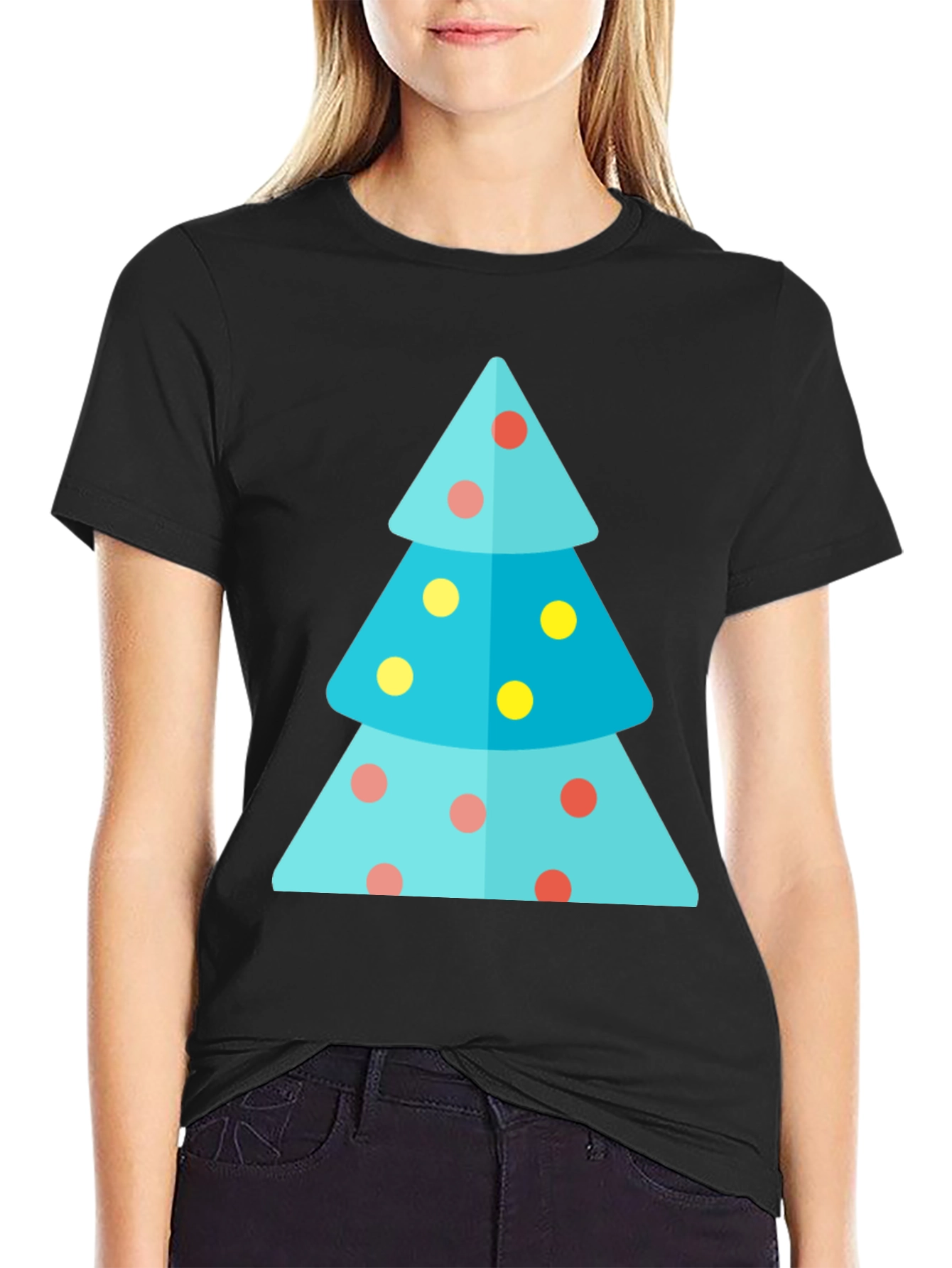 Festive Christmas Tree Graphic Tee - Holiday Apparel