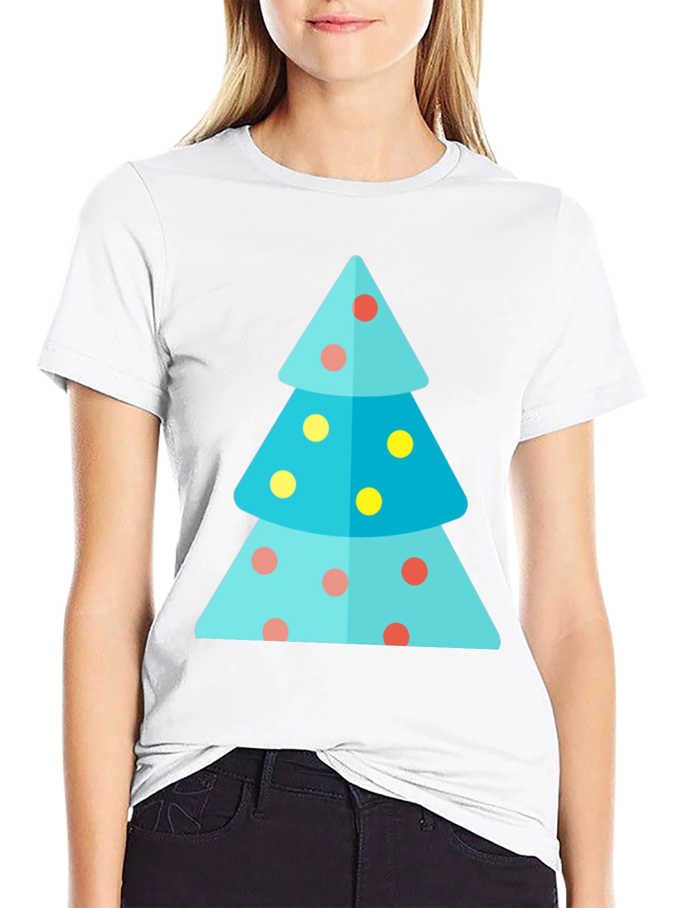 Festive Christmas Tree Graphic Tee - Holiday Apparel