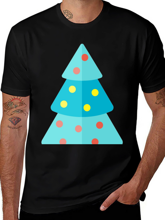 Festive Christmas Tree Graphic Tee - Holiday Apparel
