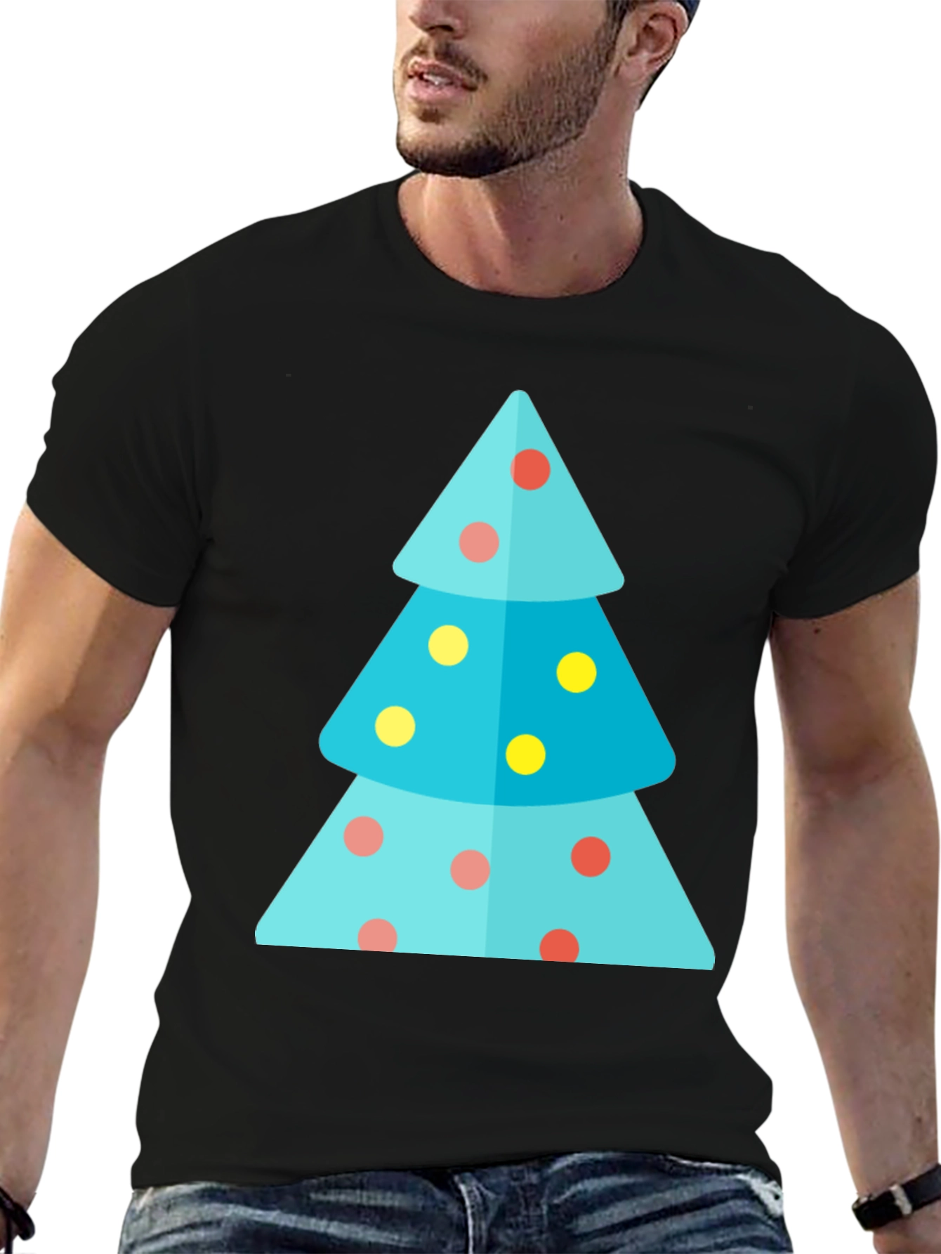 Festive Christmas Tree Graphic Tee - Holiday Apparel