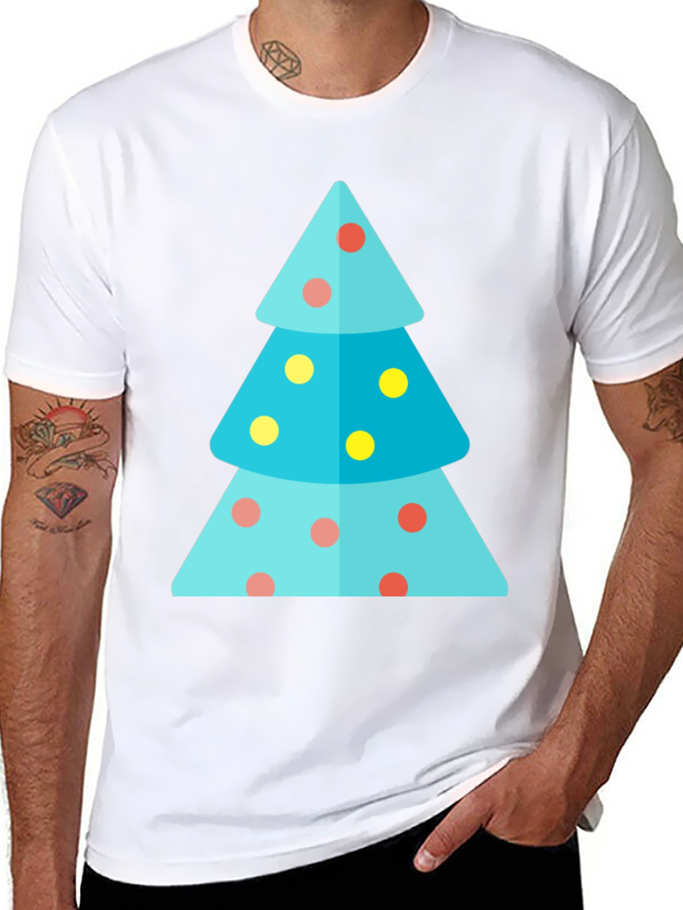 Festive Christmas Tree Graphic Tee - Holiday Apparel