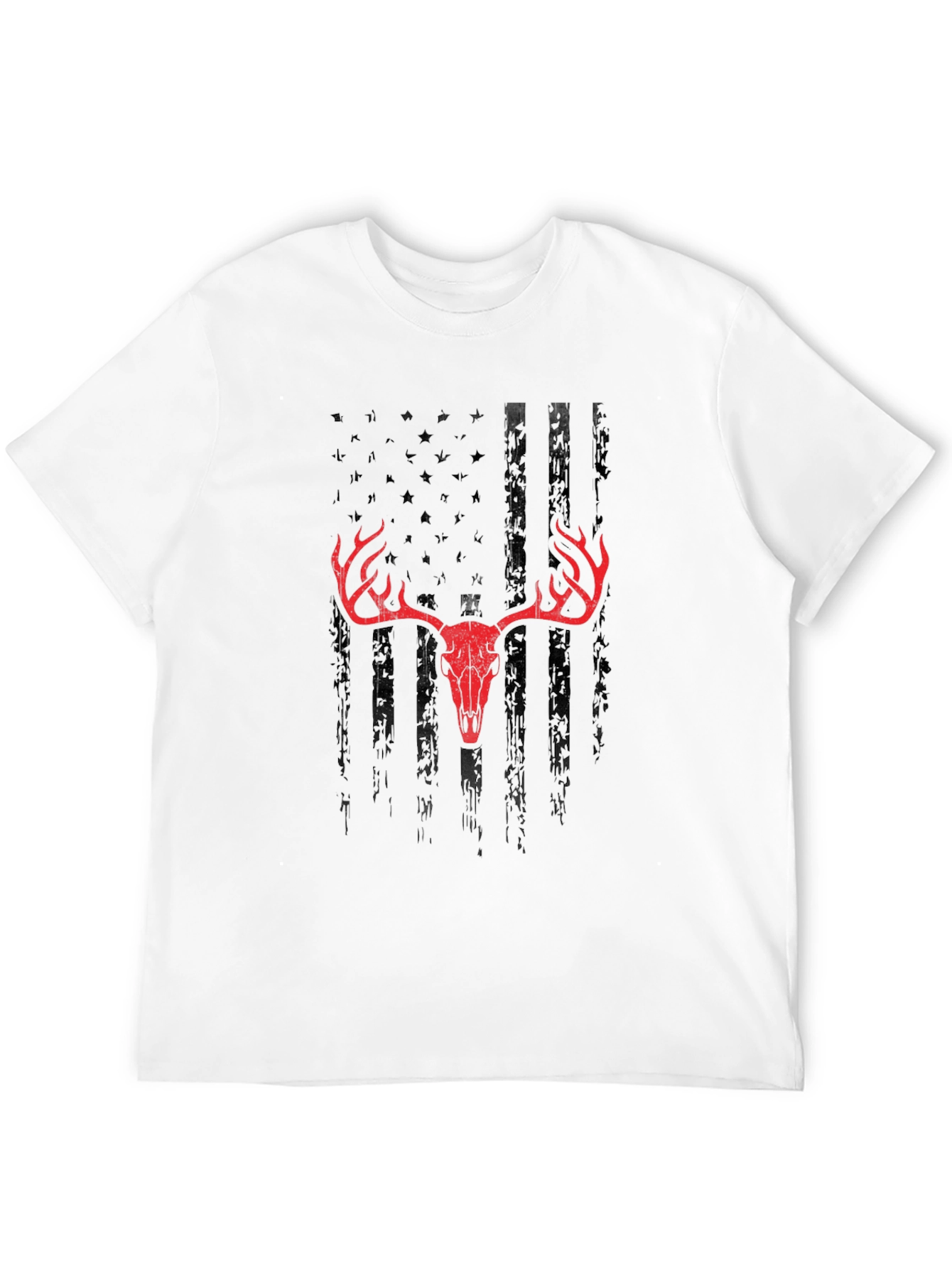 American Flag Deer Skull Graphic Tee