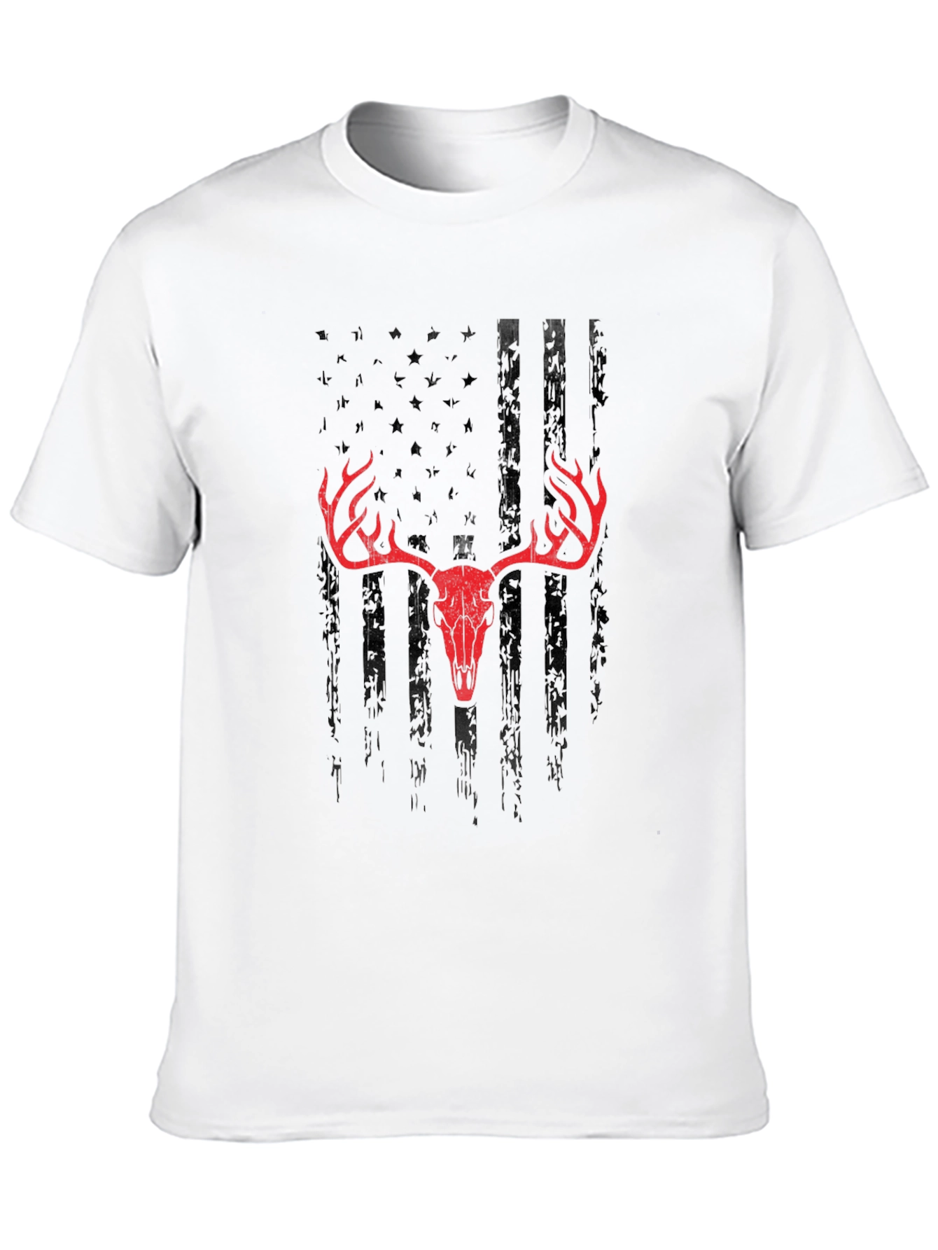 American Flag Deer Skull Graphic Tee
