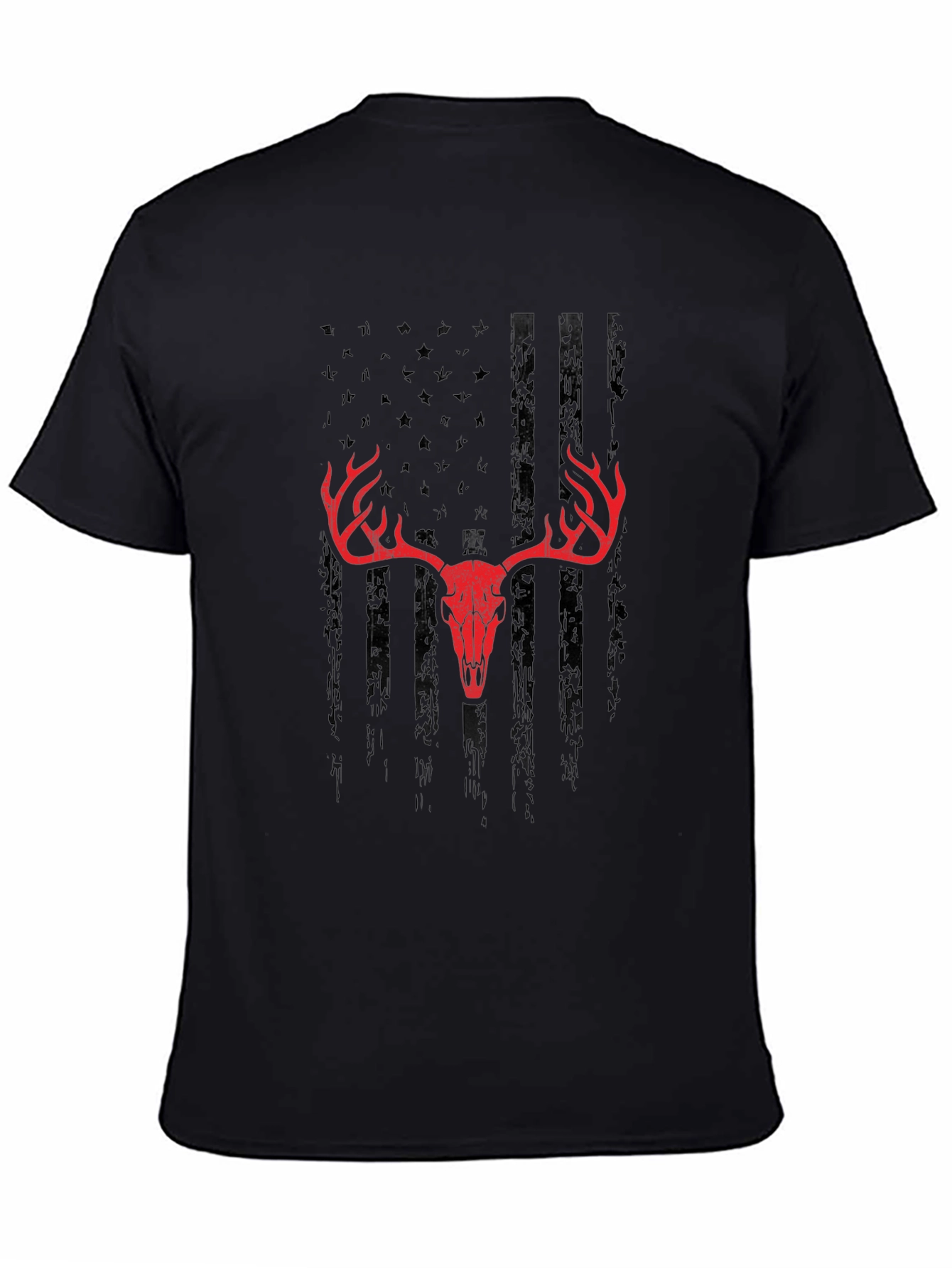 American Flag Deer Skull Graphic Tee