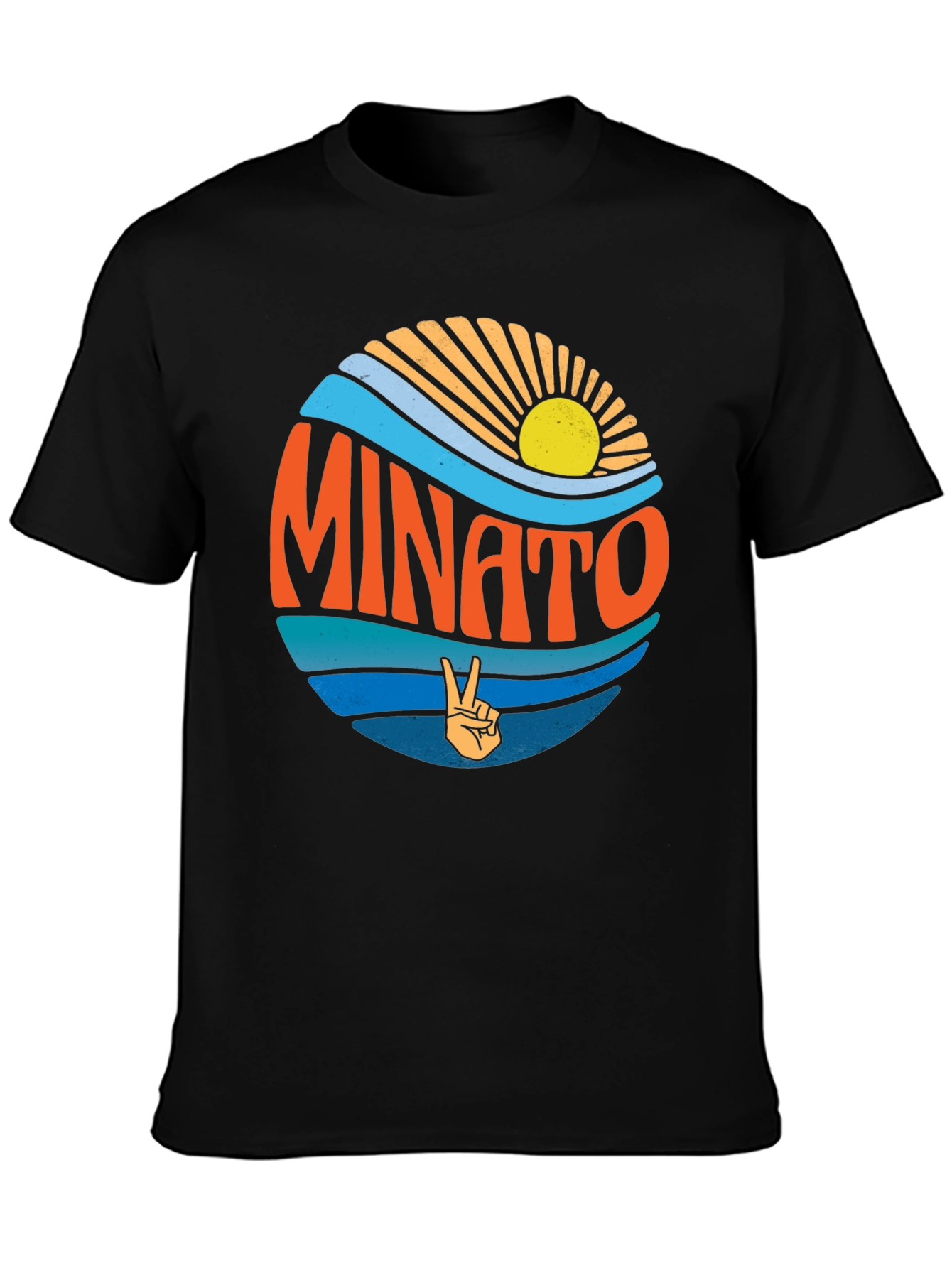 Minato Peace Sign Graphic Tee - Retro Summer Vibes