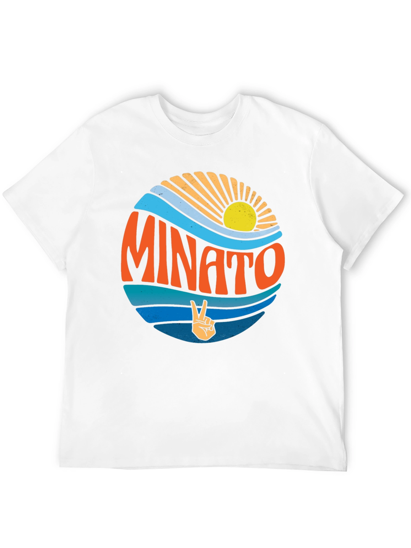Minato Peace Sign Graphic Tee - Retro Summer Vibes