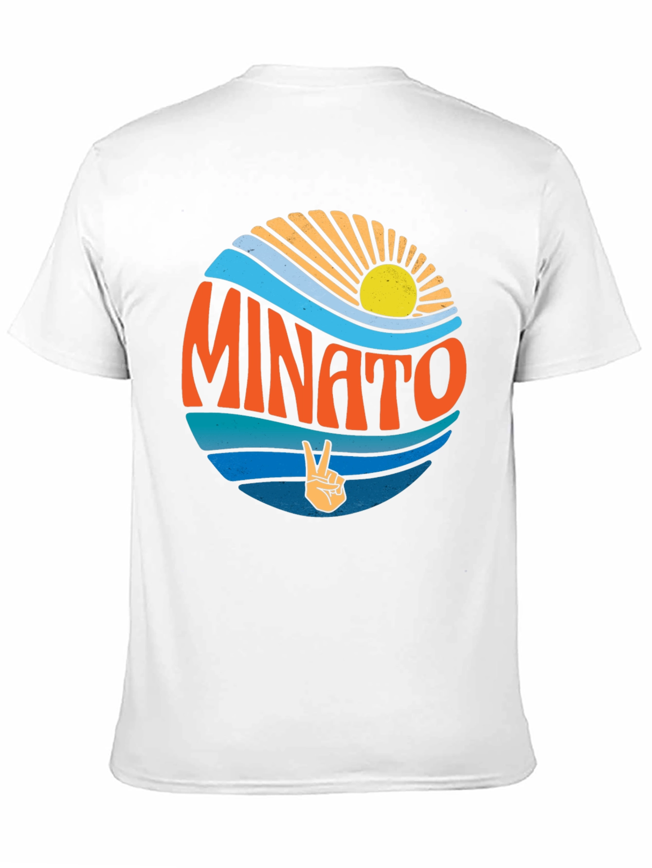 Minato Peace Sign Graphic Tee - Retro Summer Vibes