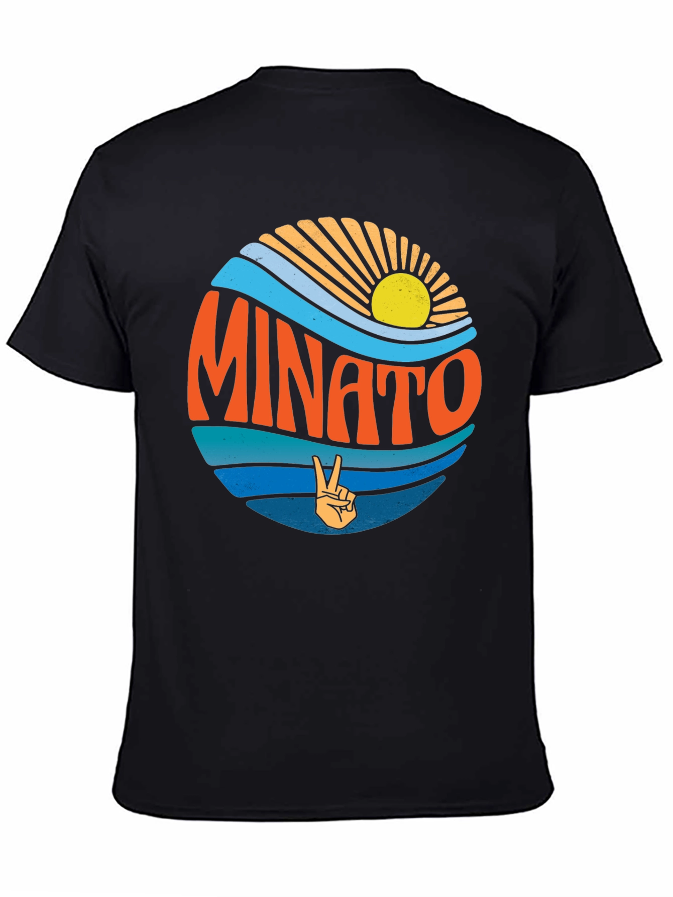 Minato Peace Sign Graphic Tee - Retro Summer Vibes