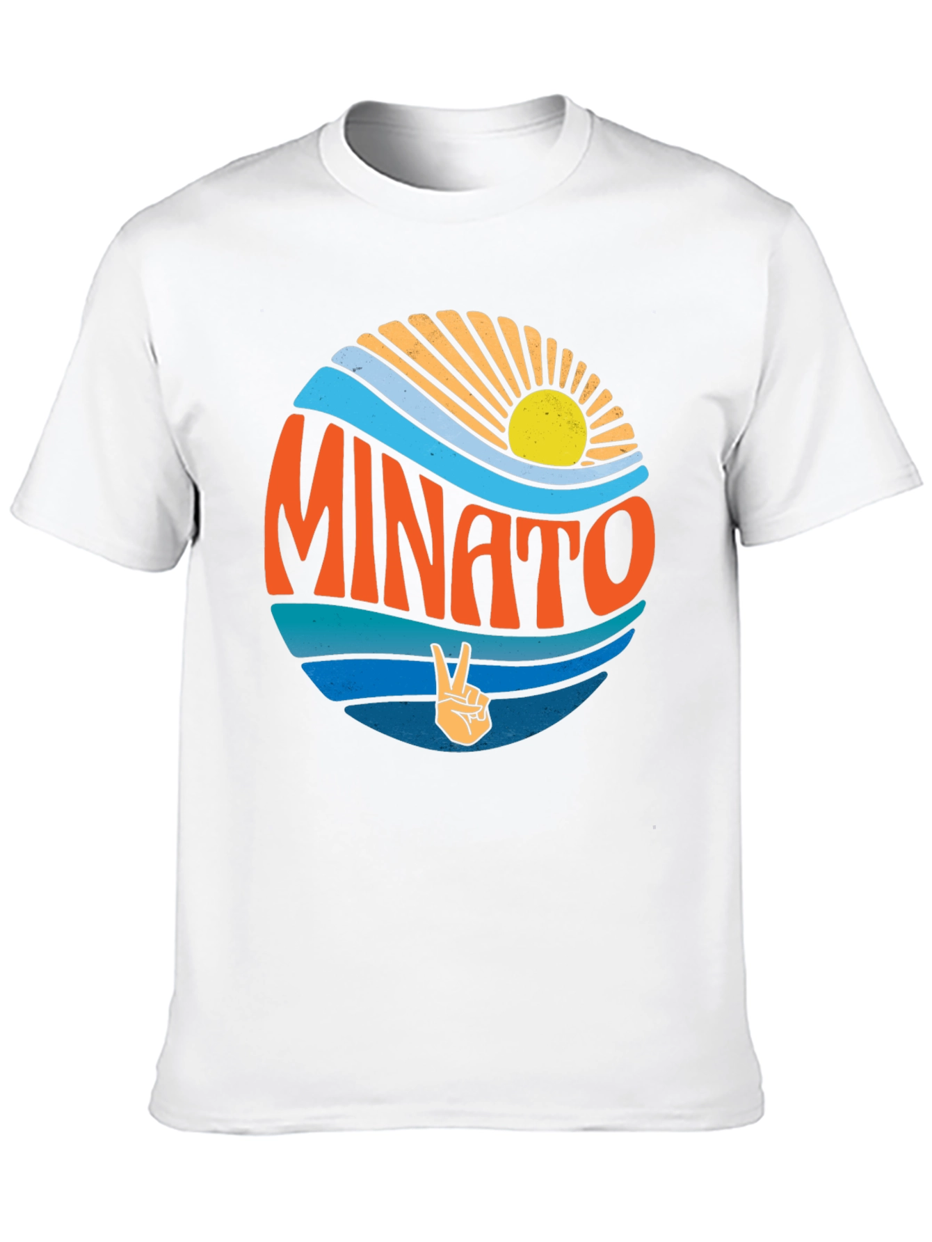 Minato Peace Sign Graphic Tee - Retro Summer Vibes
