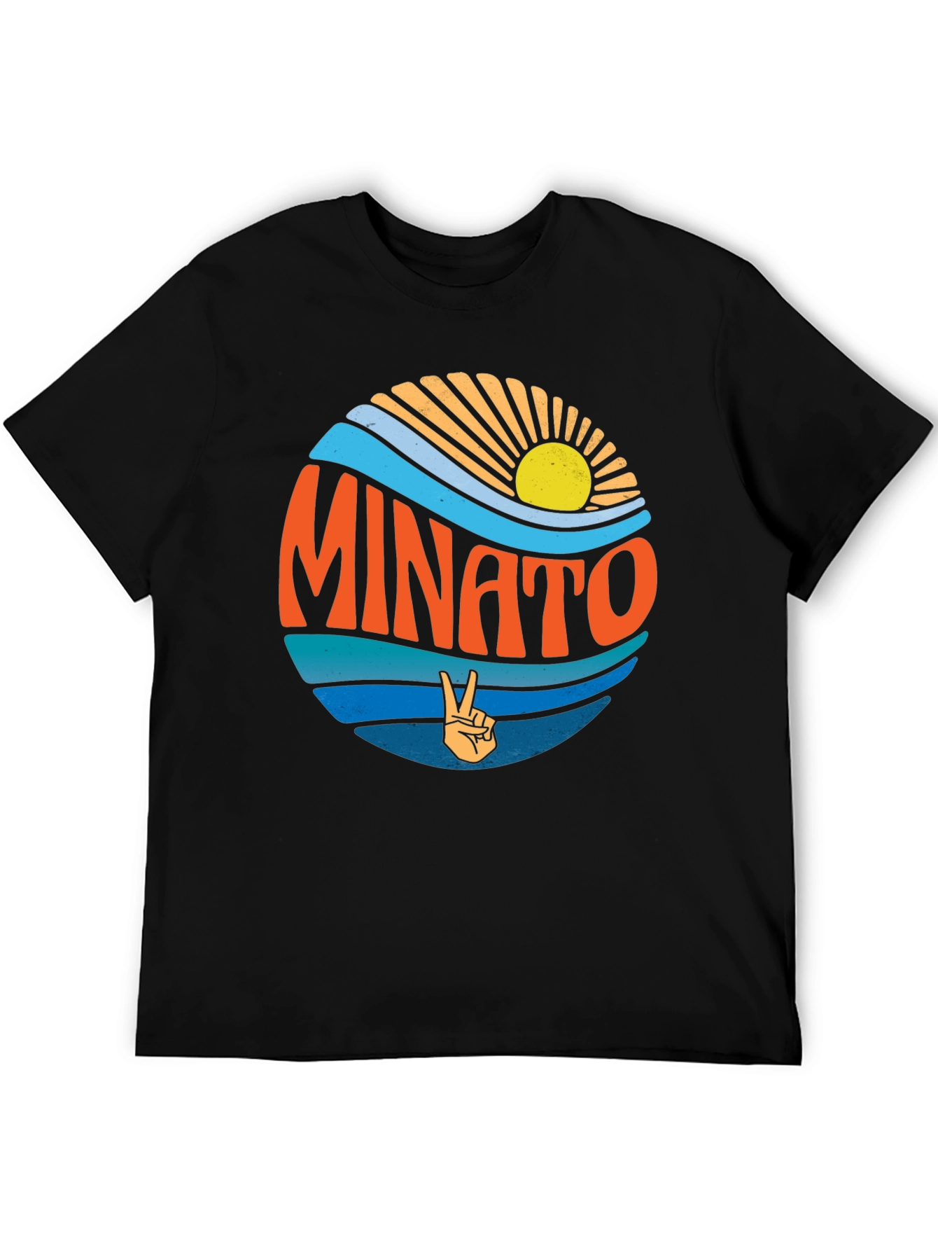 Minato Peace Sign Graphic Tee - Retro Summer Vibes